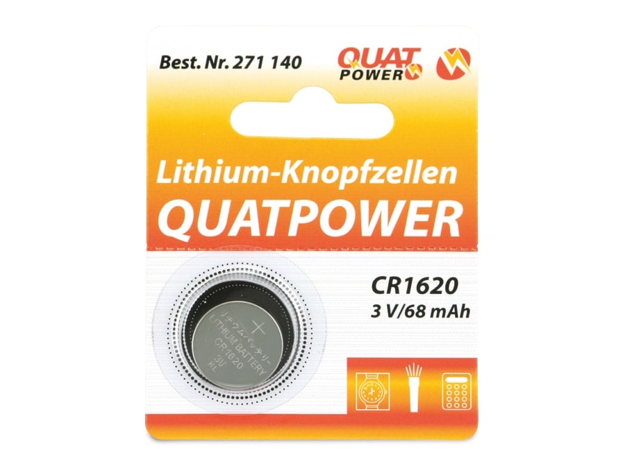 QUATPOWER Lithium-Knopfzellen CR1620 QUATPOWER Lithium-Knopfzellen CR1620