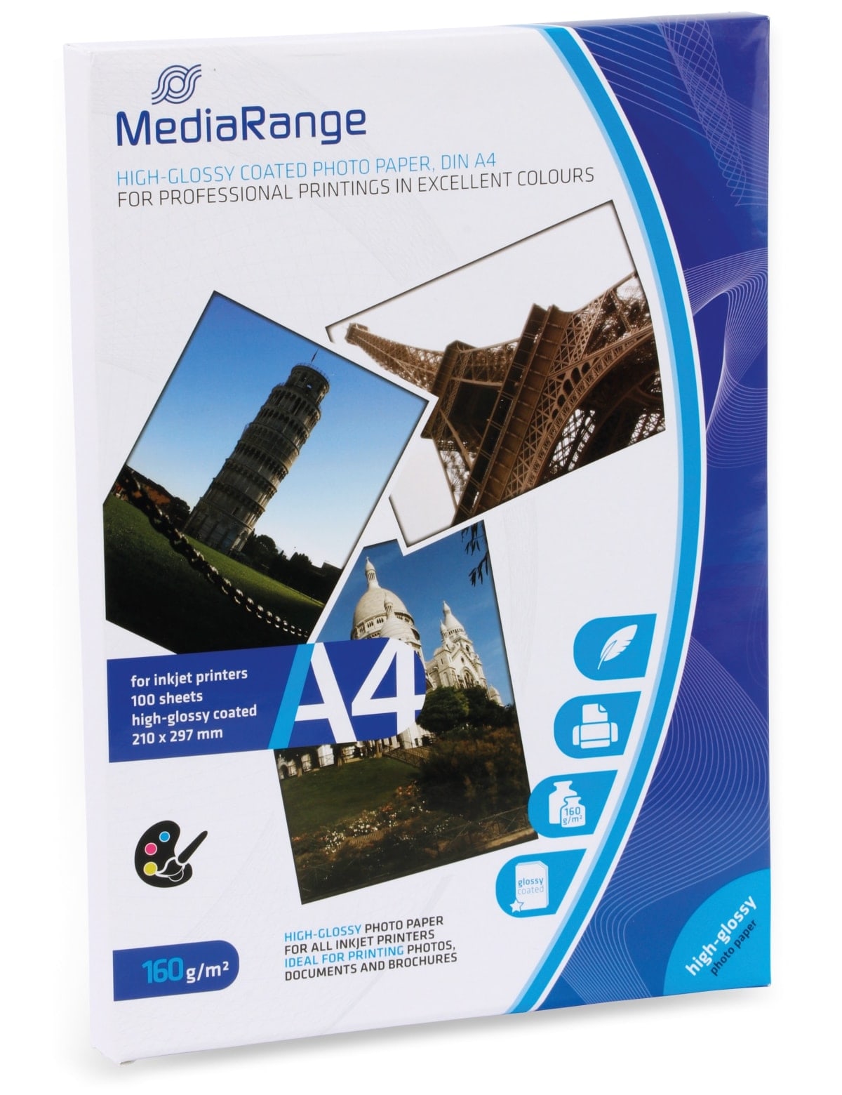 MEDIARANGE Fotopapier DIN A4, 160 g/m², hochglanz, 100 Blatt MEDIARANGE Fotopapier DIN A4, 160 g/m², hochglanz, 100 Blatt