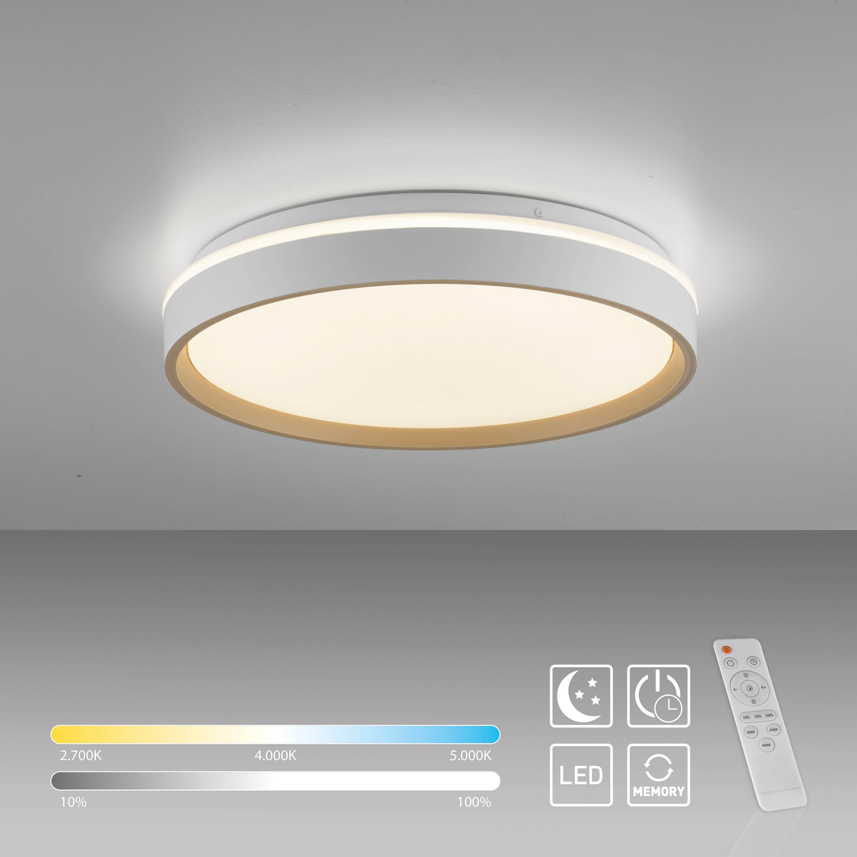 JUST LIGHT LED-Deckenleuchte 14277-39, 20W, CCT, 2700lm, IP20, weiß/sand JUST LIGHT LED-Deckenleuchte 14277-39, 20W, CCT, 2700lm, IP20, weiß/sand