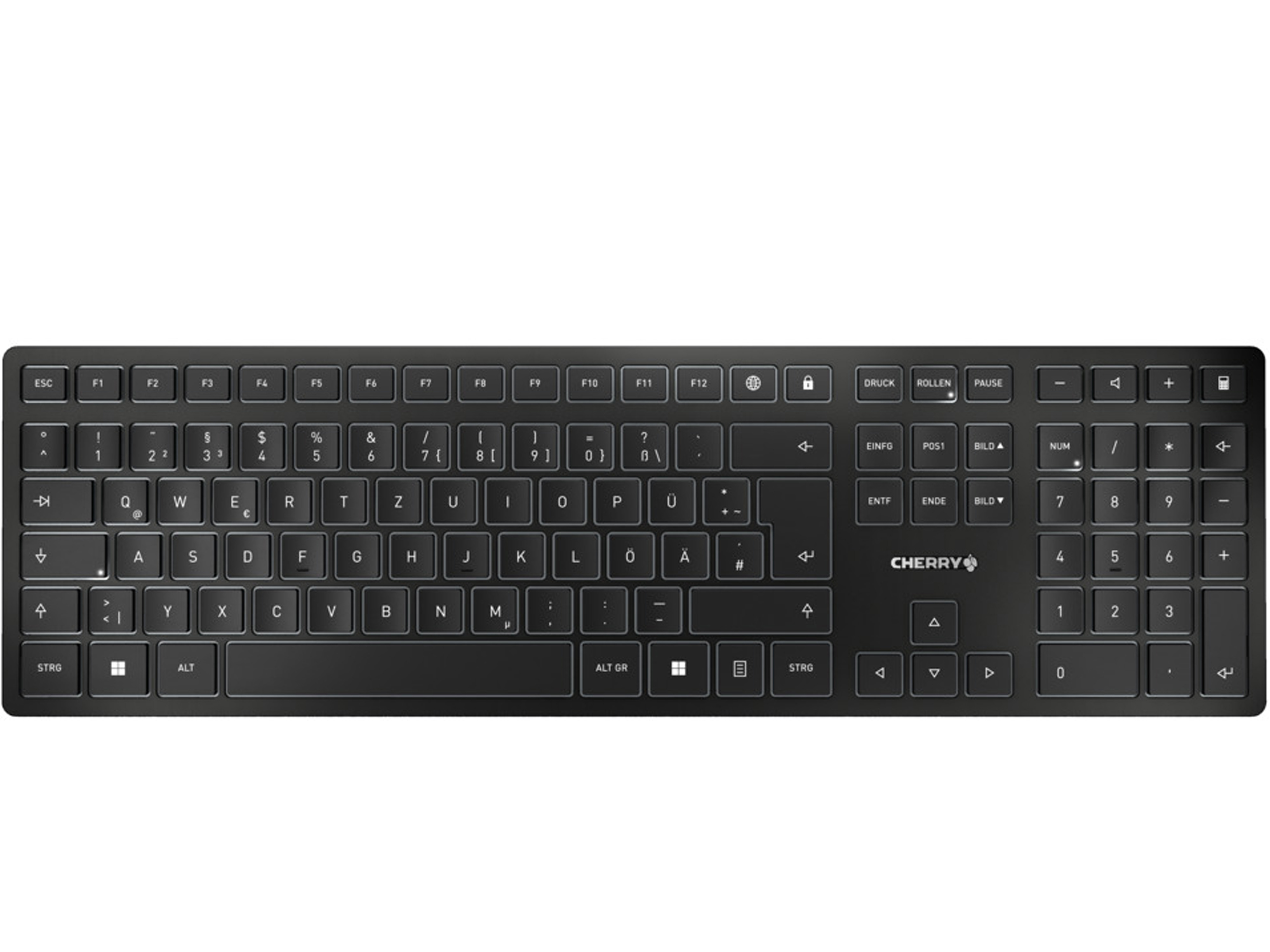 CHERRY Tastatur KW 9100 Slim schwarz/silber CHERRY Tastatur KW 9100 Slim schwarz/silber