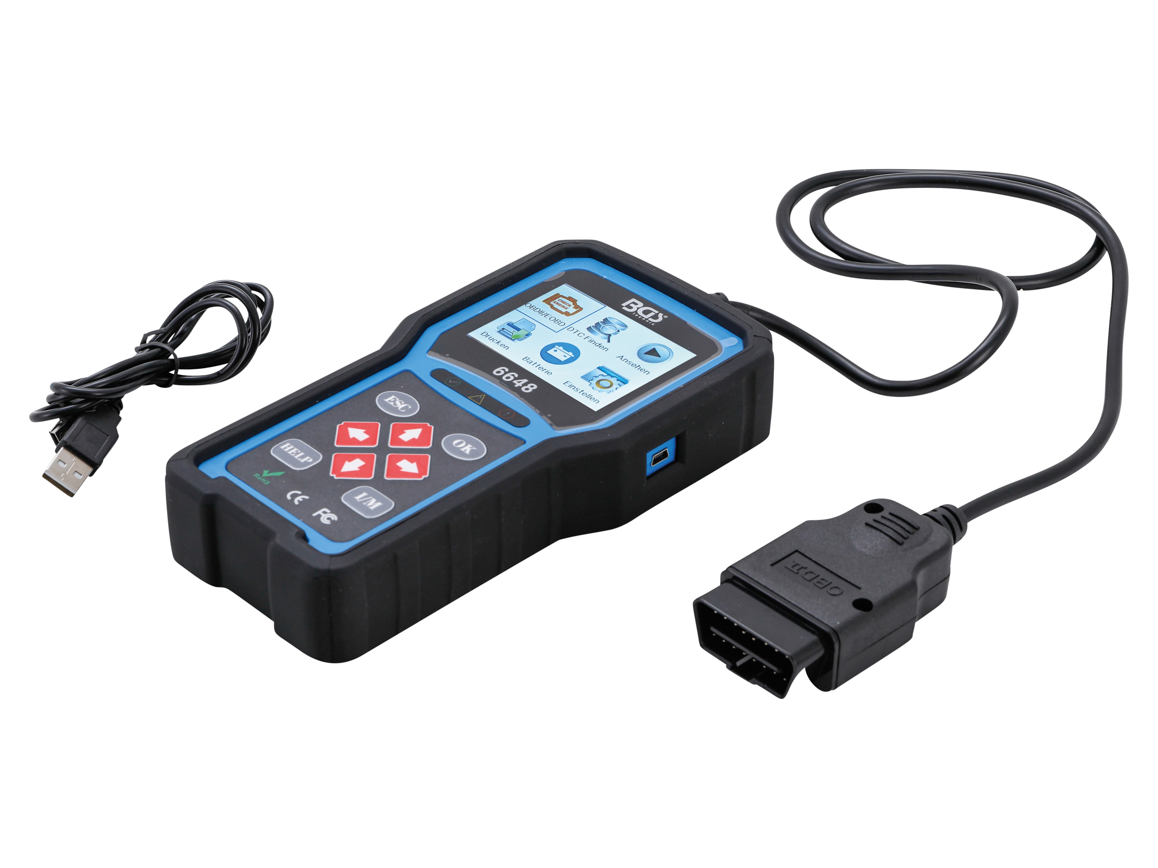 BGS TECHNIC OBD II Fehlerdiagnosegerät, 6648 BGS TECHNIC OBD II Fehlerdiagnosegerät, 6648