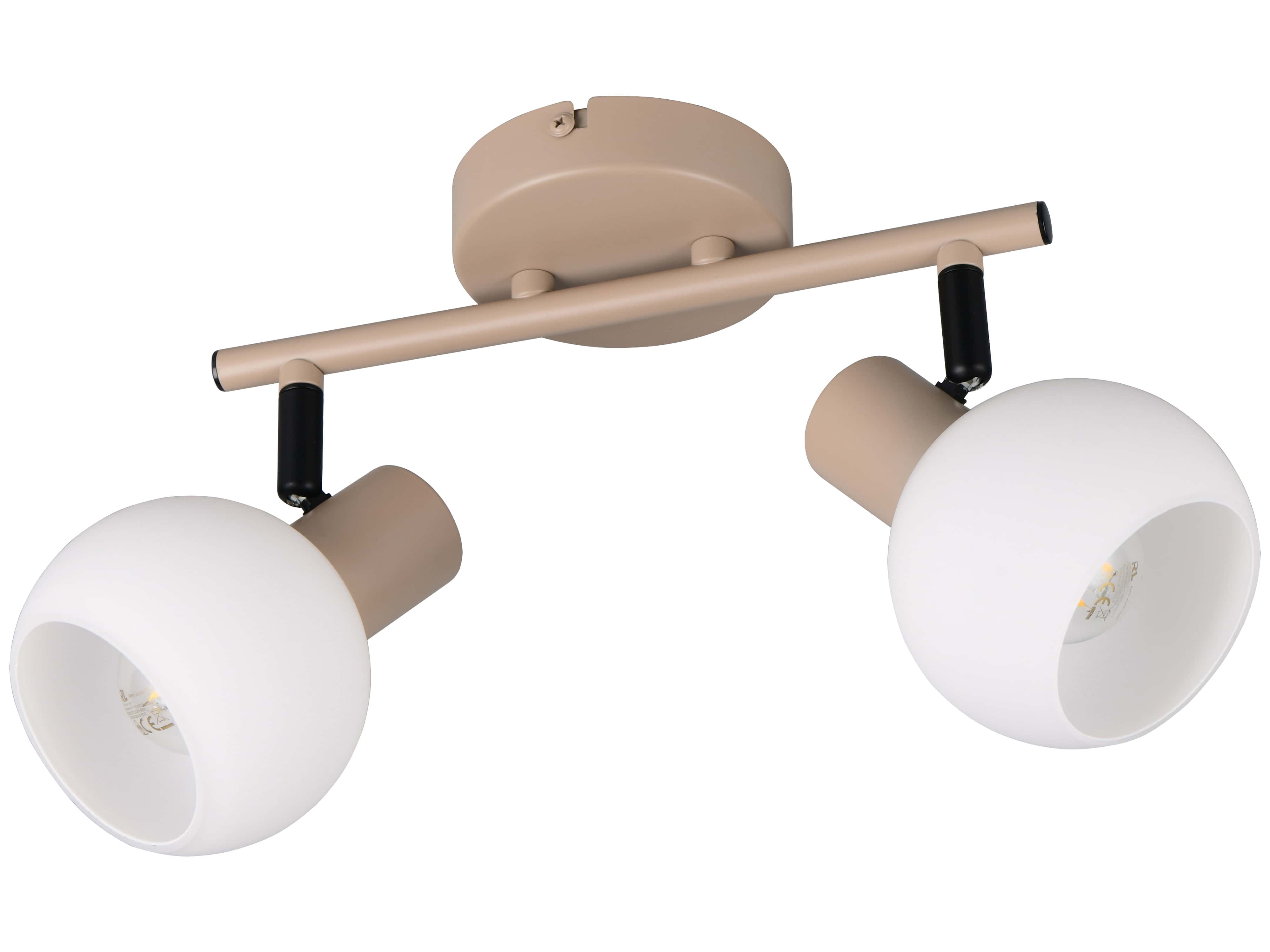 REALITY Deckenleuchte 2 flg. Boba R86372043, E14, ohne LM, IP20, beige