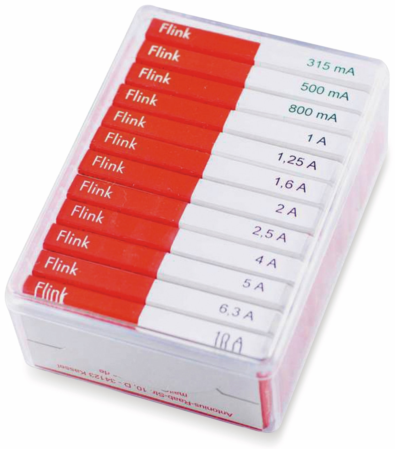 ESKA Feinsicherung-Sortiment , 632800, (Ø x L) 6,3 mm x 32 mm Flink -F- Inhalt 120 St. ESKA Feinsicherung-Sortiment , 632800, (Ø x L) 6,3 mm x 32 mm Flink -F- Inhalt 120 St.