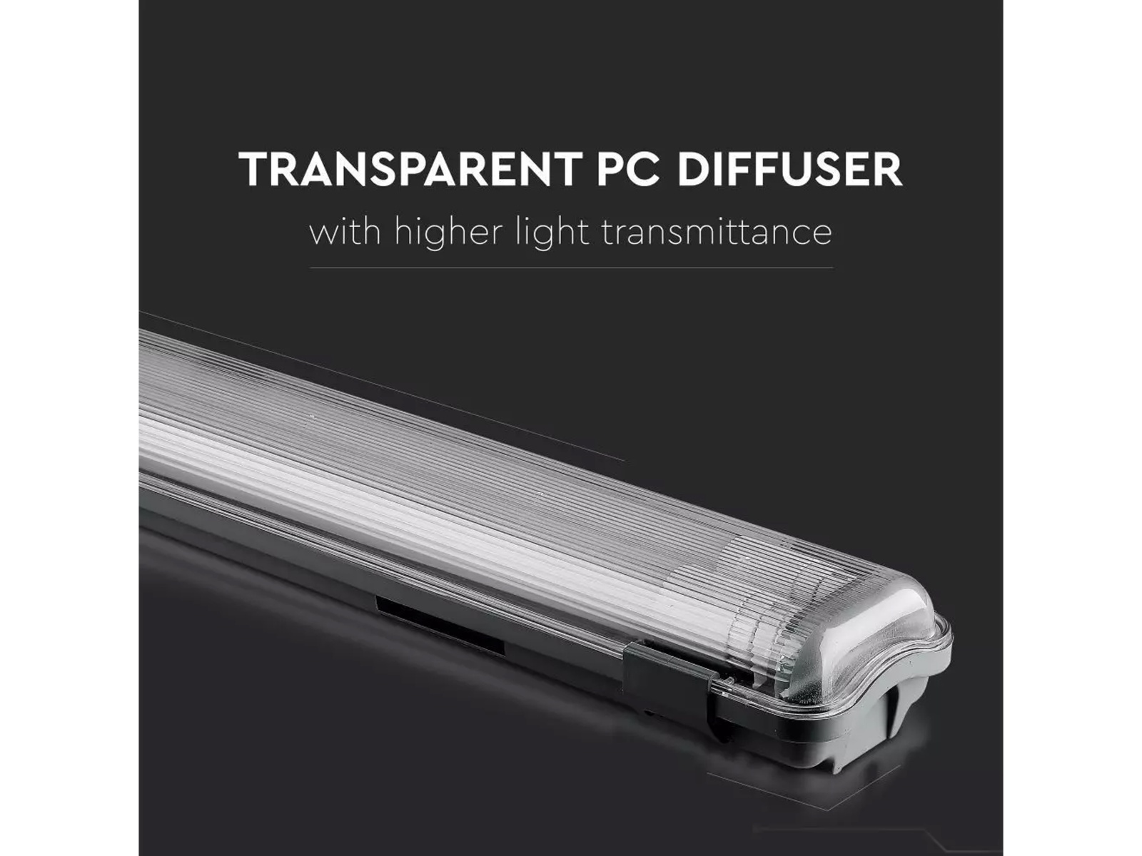 V-TAC LED-Feuchtraum-Wannenleuchte VT-12023 (6399), 2x 18 W, 6500K V-TAC LED-Feuchtraum-Wannenleuchte VT-12023 (6399), 2x 18 W, 6400K