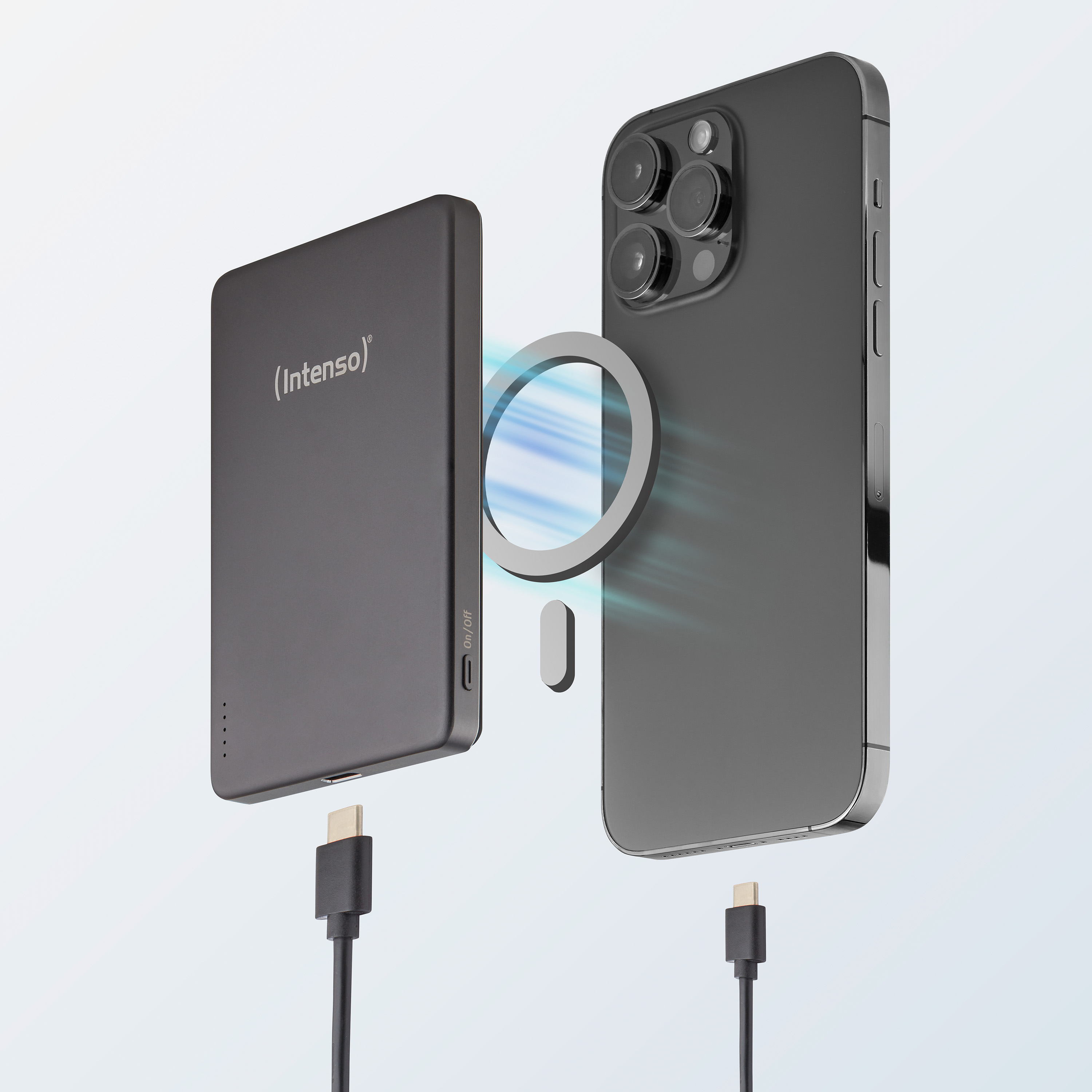 INTENSO Powerbank Magnetic Wireless, MW 5000, 5000 mAh, grau INTENSO Powerbank Magnetic Wireless, MW 5000, 5000 mAh, grau