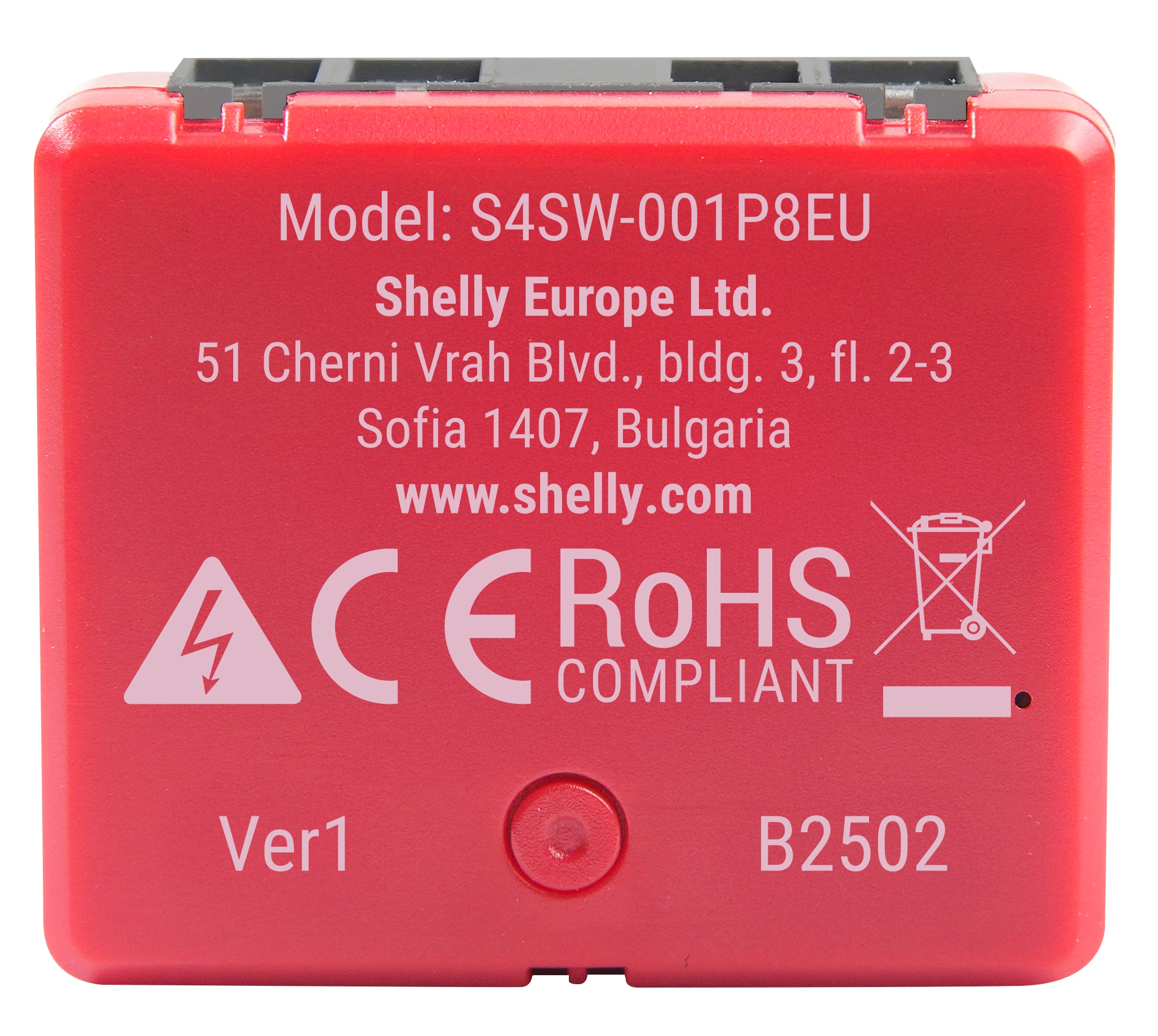 SHELLY Relais 1PM Mini Gen4, 8 A, WLAN, Bluetooth, rot SHELLY Relais 1PM Mini Gen4, 8 A, WLAN, Bluetooth, rot
