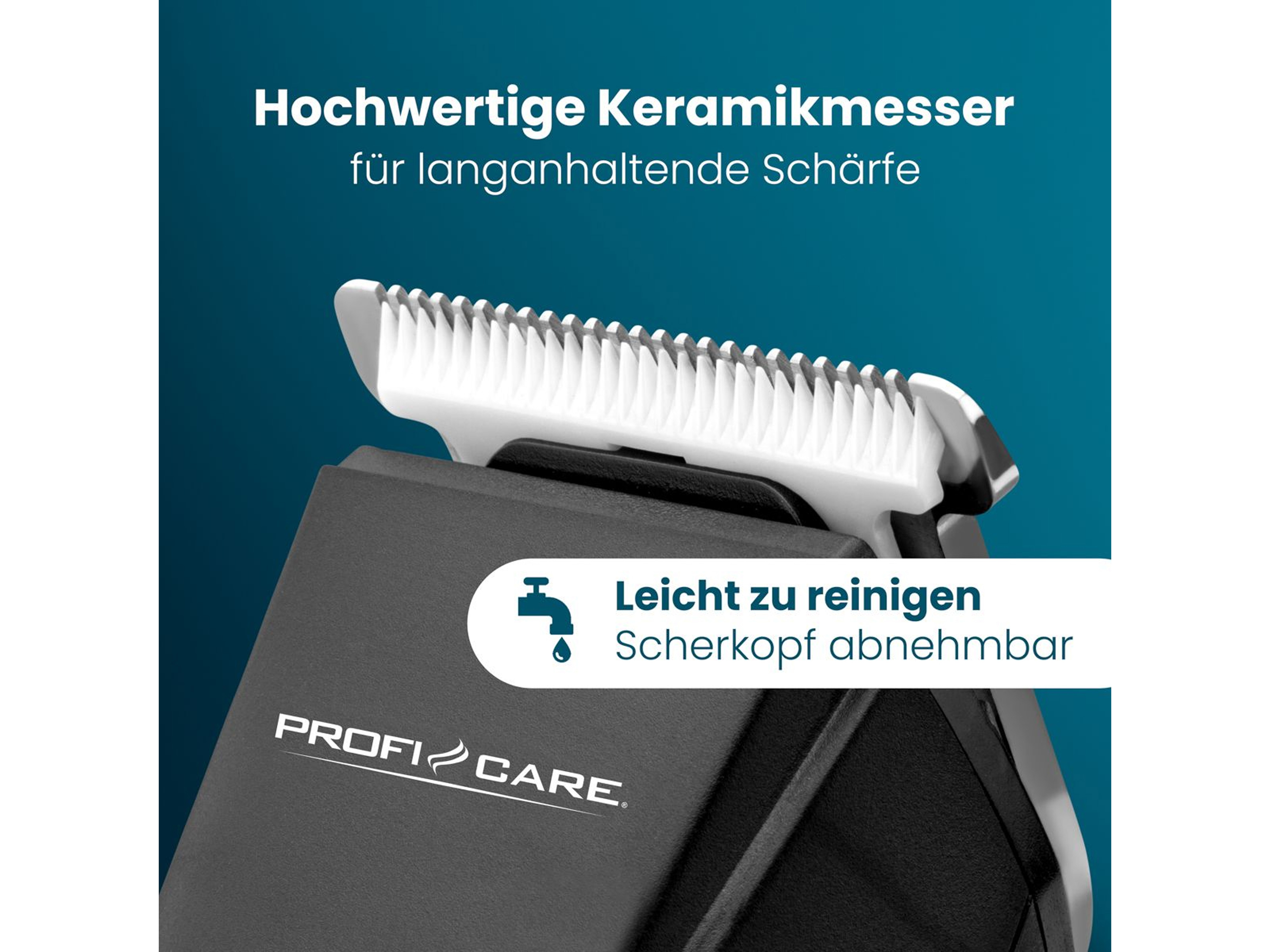 PROFI CARE Haar- & Bartschneidemaschine, PC HSMR 3131, 1-20mm, IPX6, chrom-schwarz PROFICARE Haar- & Bartschneidemaschine, PC HSMR 3131, 1-20mm, IPX6, chrom-sw