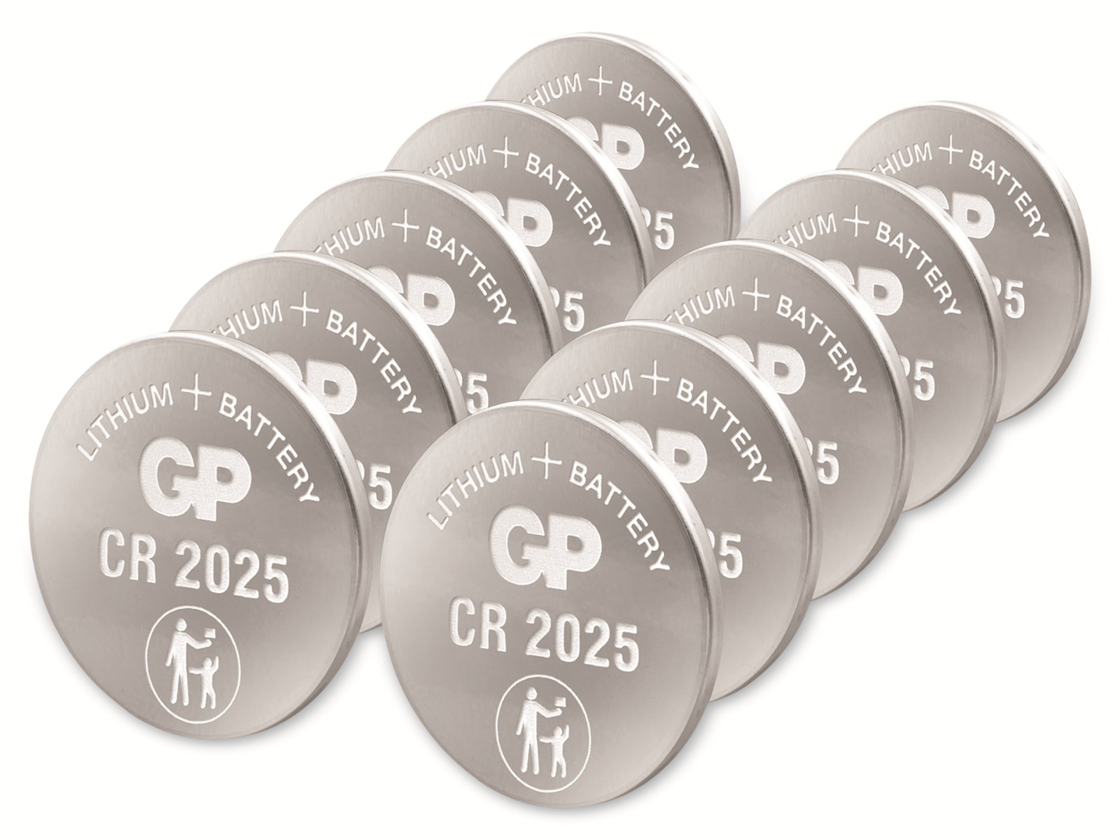 GP Lithium-Knopfzelle CR2025, 3V, 10 Stück GP Lithium-Knopfzelle CR2025, 3V, 10 Stück