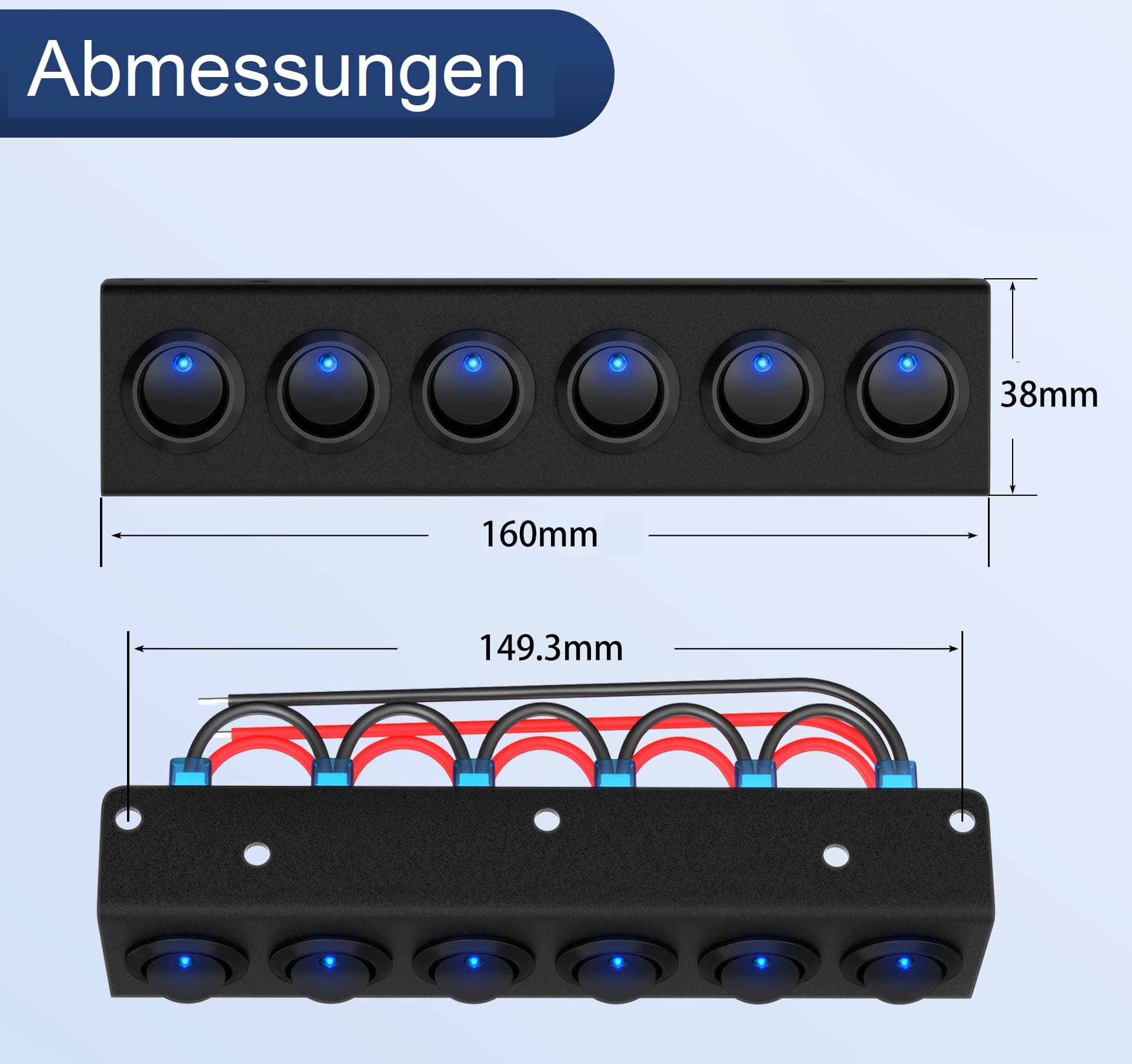CENTRALSYSTEMS Schalterleiste E3712, 6 Schalter, 12 V CENTRALSYSTEMS Schalterleiste E3712, 6 Schalter, 12 V