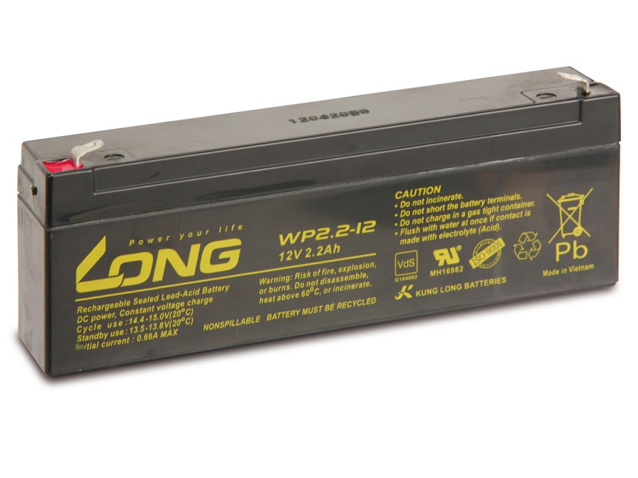 KUNG LONG Blei-Akkumulator WP2.2-12, 12 V-/2,2 Ah KUNG LONG Blei-Akkumulator WP2.2-12, 12 V-/2,2 Ah