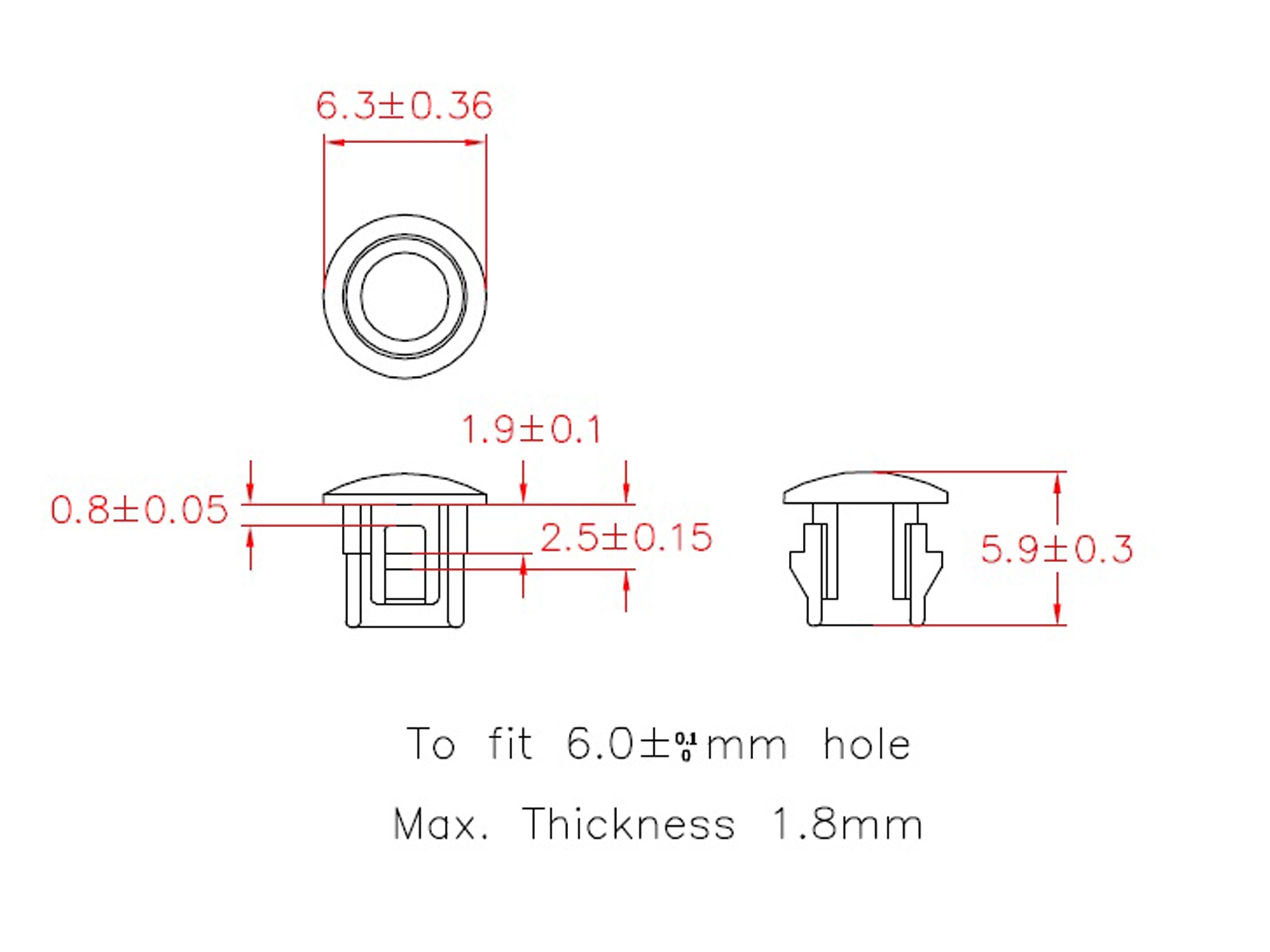 KSS Lochabdeckung Polyamid 6.6, schwarz, für Loch 5, Abdeckung-Ø 6,3, 1 Stück KSS Lochabdeckung Polyamid 6.6, schwarz, für Loch 5, Abdeckung-Ø 6,3, 1 Stück