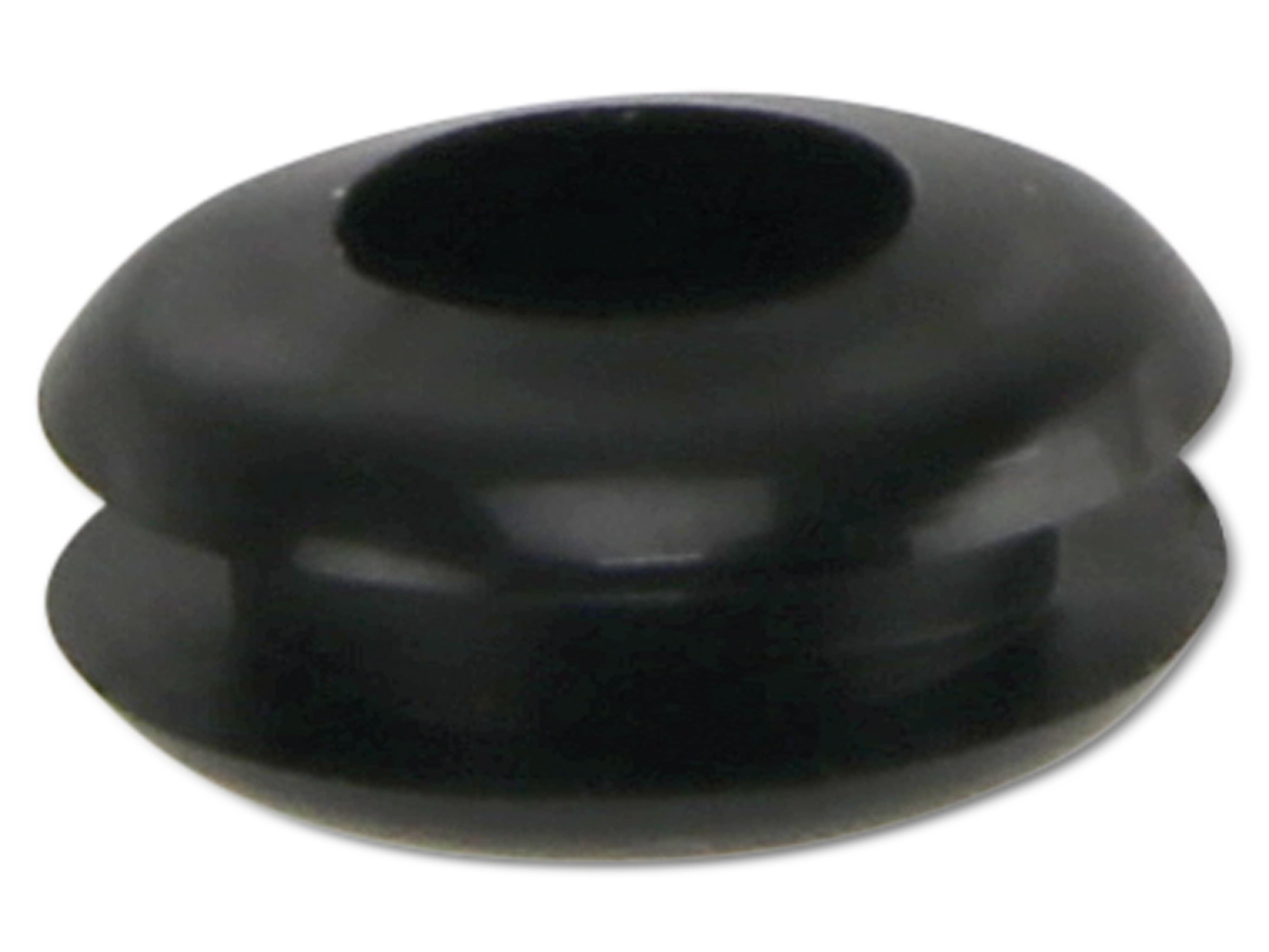 KSS Kabeldurchführungstülle PVC, schwarz, Plattenstärke 1,7, Loch-Ø 5, geschlossen, 1 Stück KSS Kabeldurchführungstülle PVC, schwarz, Plattenstärke 1,7, Loch-Ø 5, geschlossen, 1 Stück