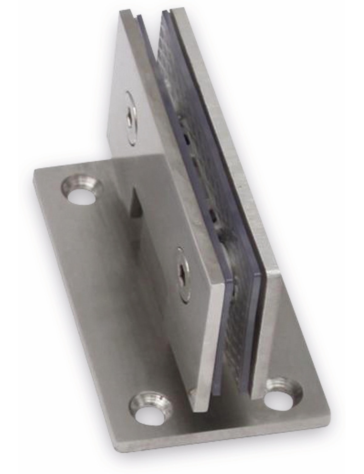 Edelstahl Glastürscharnier, Wand/Glas mittig Edelstahl Glastürscharnier, Wand/Glas mittig