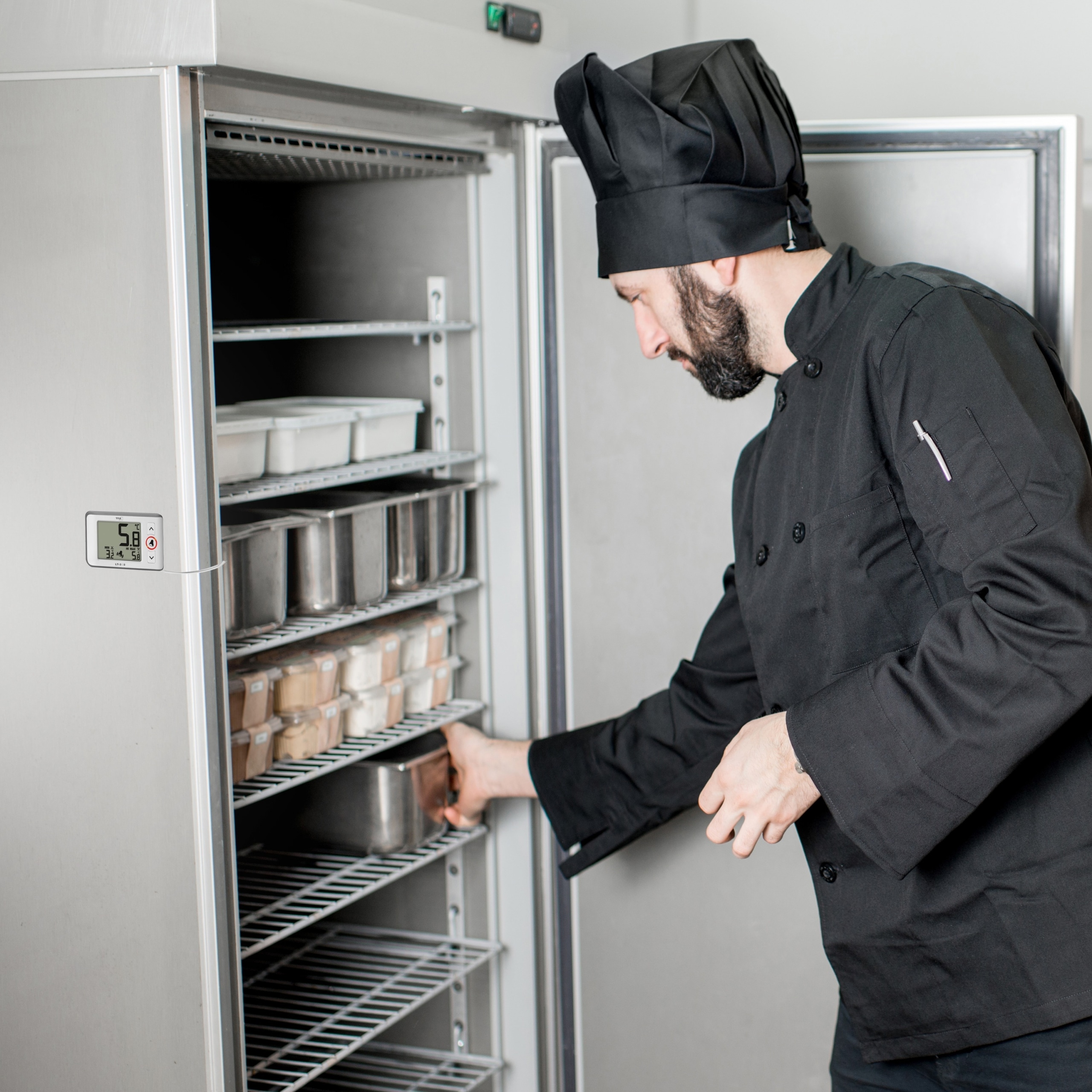 TFA Digitales Profi-Thermometer 30.1052.02, mit Kabelfühler, weiß-grau TFA Digitales Profi-Thermometer 30.1052.02, mit Kabelfühler, weiß-grau