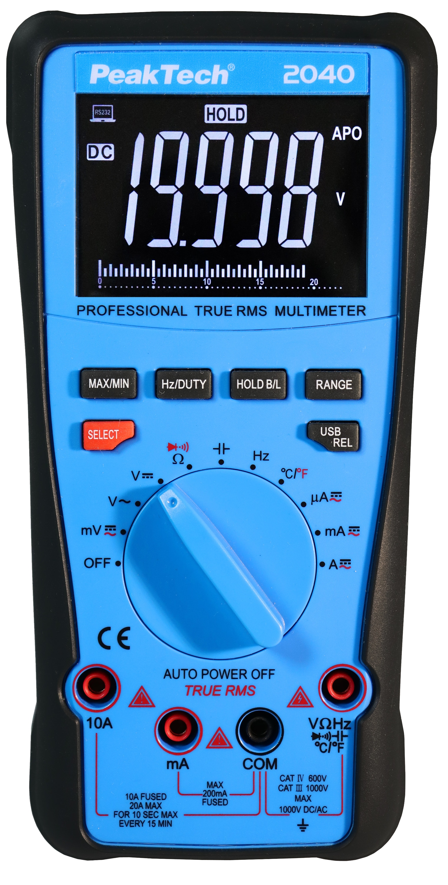 PEAKTECH True RMS Multimeter, P 2040, 20.000 Counts, USB