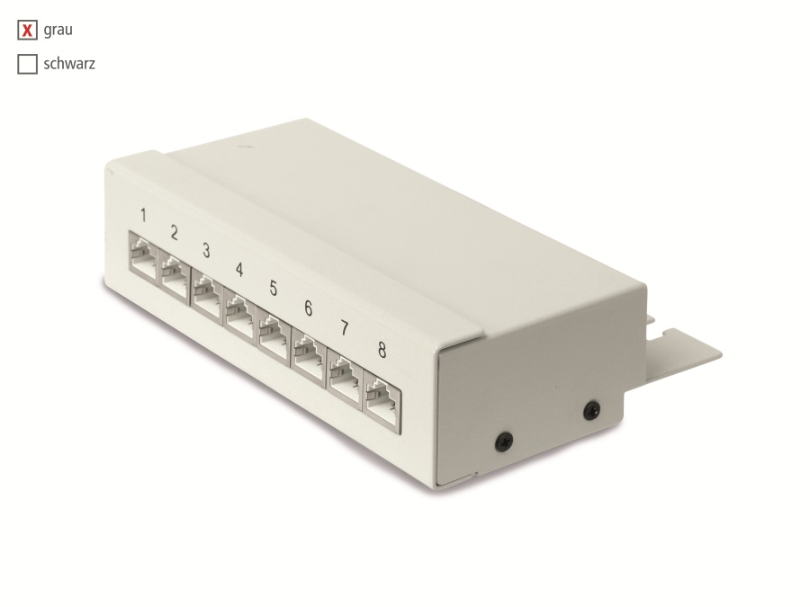RED4POWER CAT.6 Patchpanel R4-N108G, 8-fach, grau RED4POWER CAT.6 Patchpanel R4-N108G, 8-fach, grau