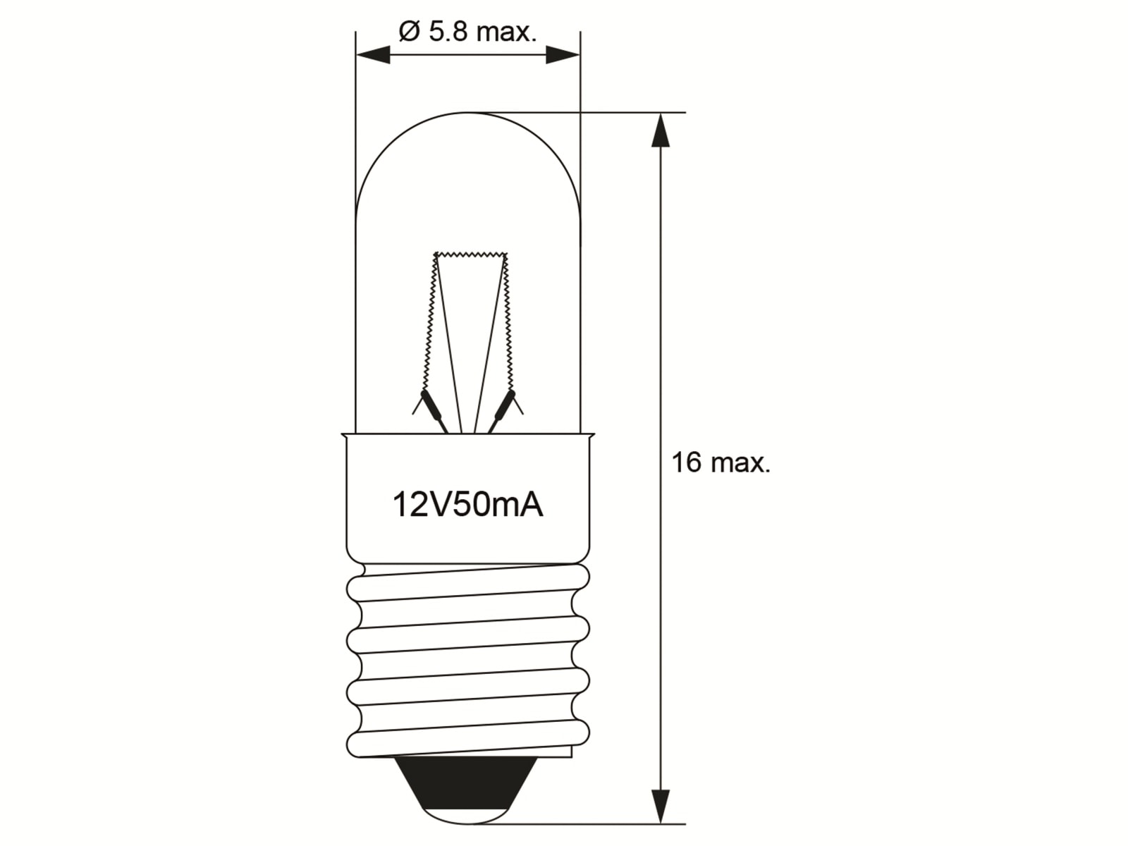 GOOBAY Röhrenlampe, 9415, T5, E5,5, 12 V, 0.6 W GOOBAY Röhrenlampe, 9415, T5, E5,5, 12 V, 0.6 W