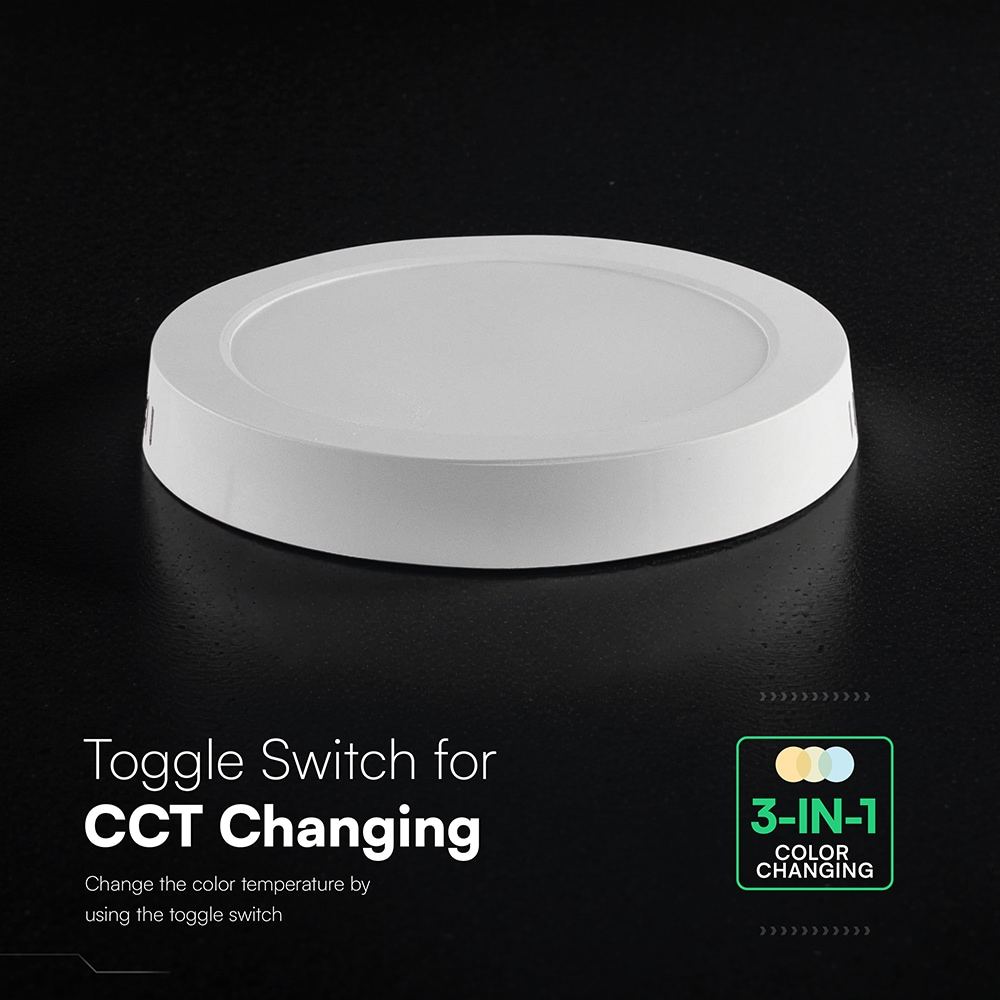 V-TAC LED-Deckenleuchte VT-78736, EEK: E, 12W, 1320lm, 3000K/4000K/6500K