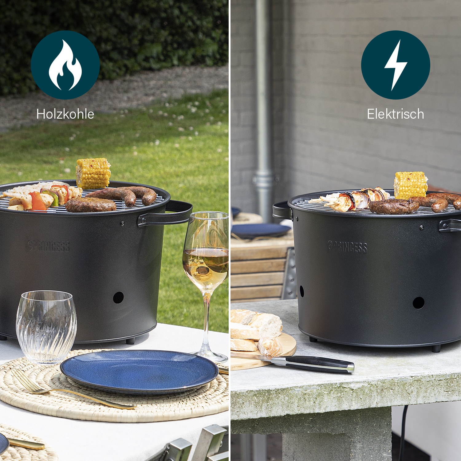 PRINCESS Elektrogrill 112240 Hybrid Grill, Ø 32 cm, 1400 W PRINCESS Elektrogrill 112240 Hybrid Grill, Ø 32 cm, 1400 W