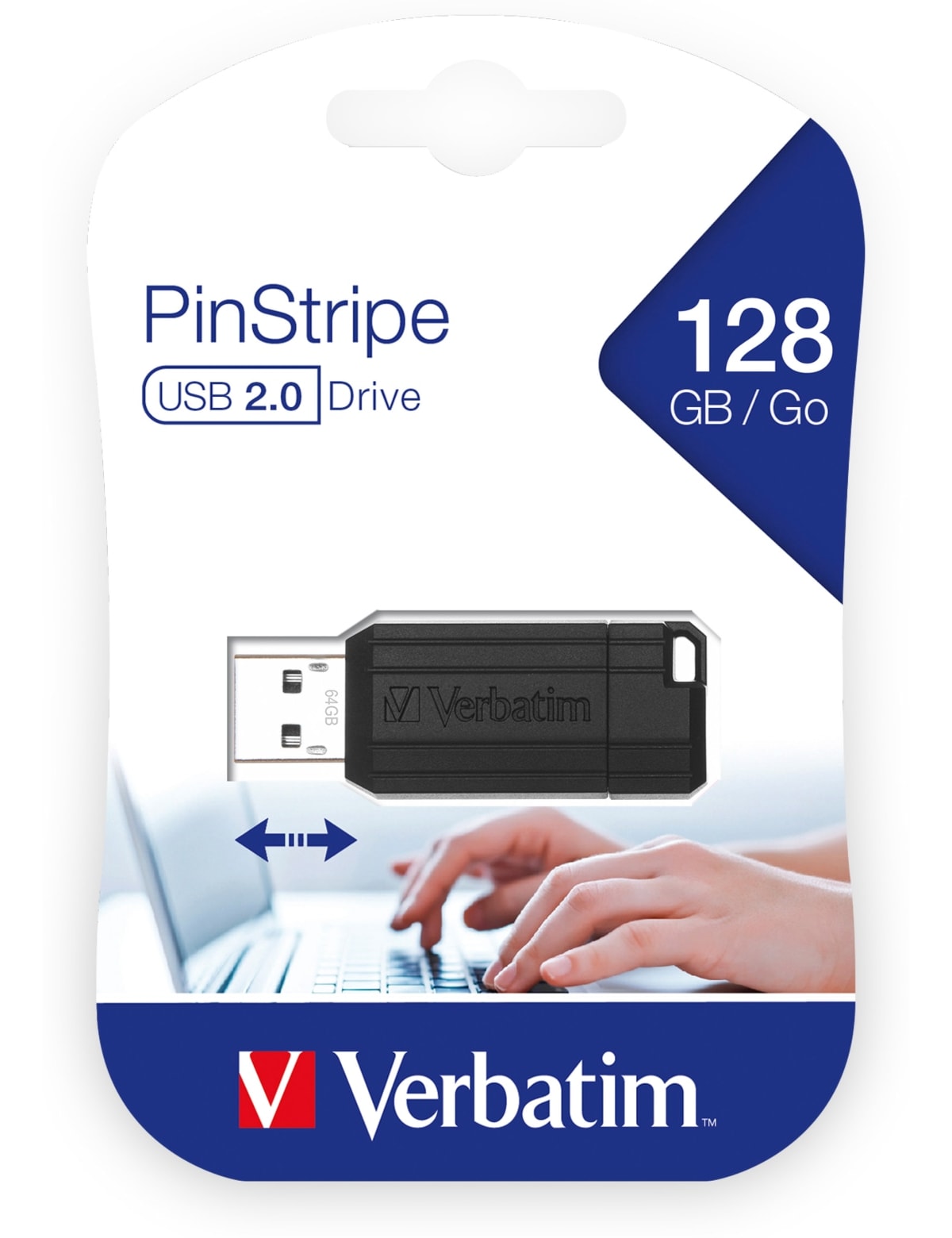 VERBATIM USB-Stick PinStripe 49071 USB 2.0 128GB VERBATIM USB-Speicherstick PinStripe, 128 GB