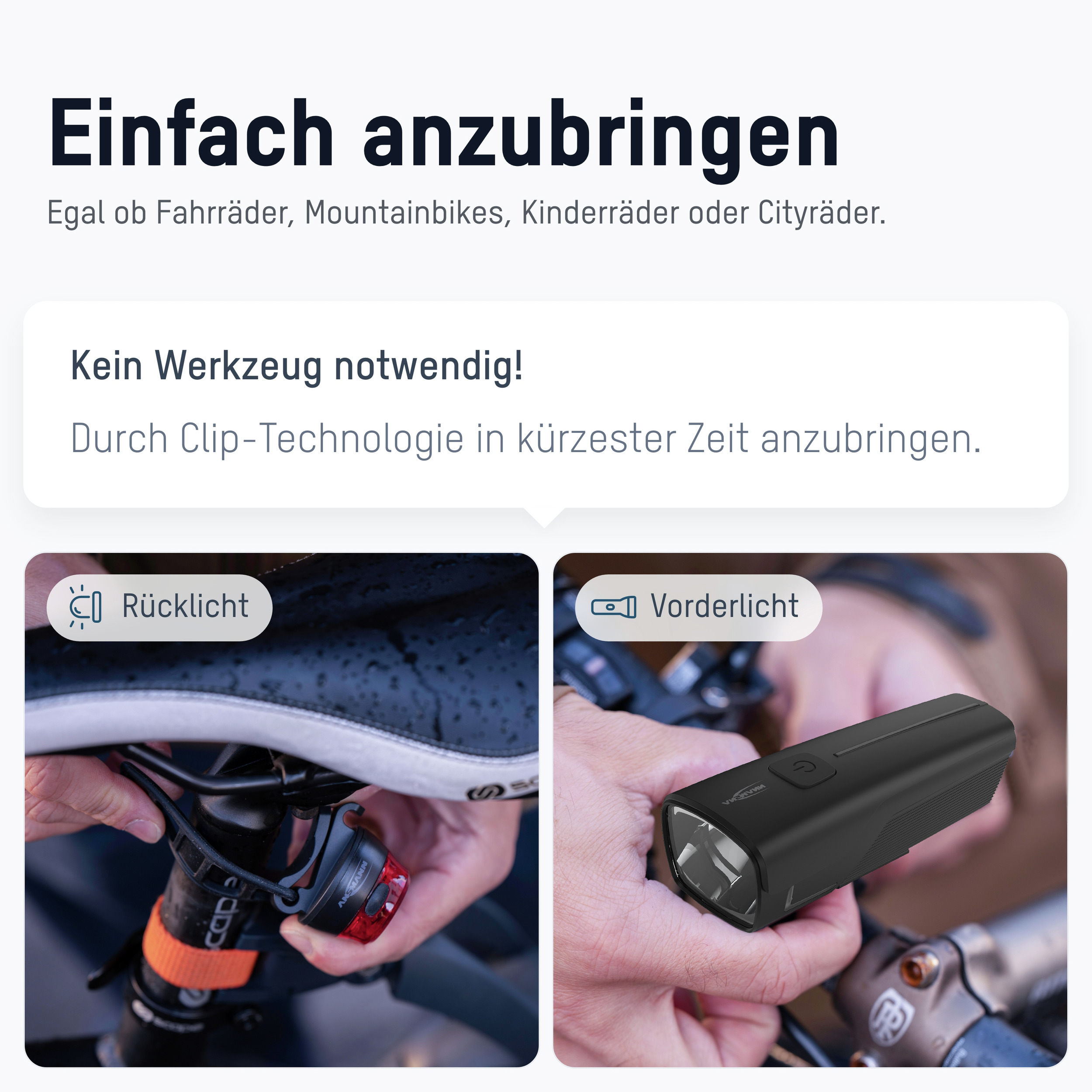 ANSMANN Fahrradrücklicht 1600-0525, 200mAh, wiederaufladbar