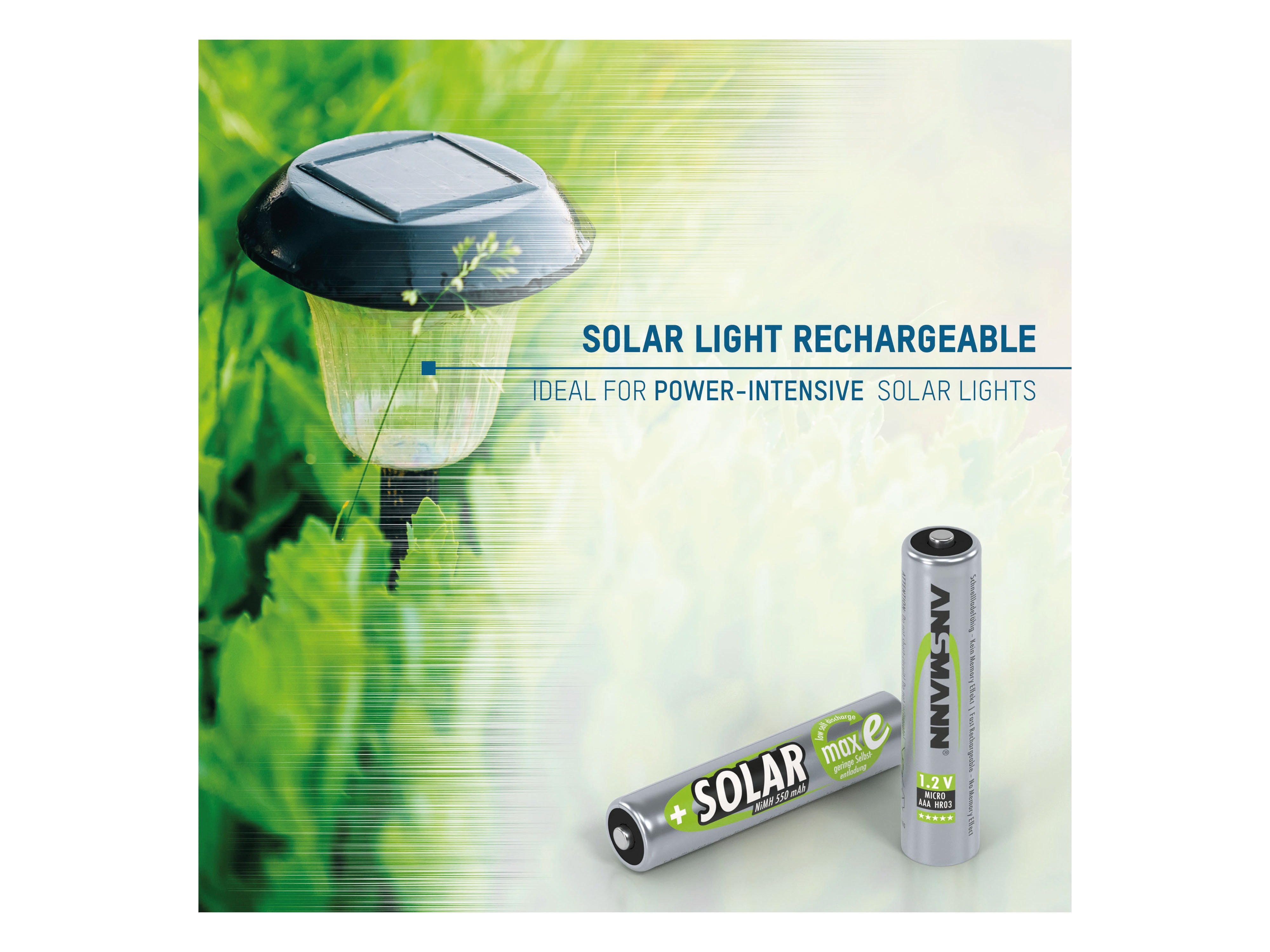 ANSMANN Solar NiMH Akku Micro AAA 550 mAh maxE 2-Stück ANSMANN Solar NiMH Akku Micro AAA 550 mAh maxE 2-Stück