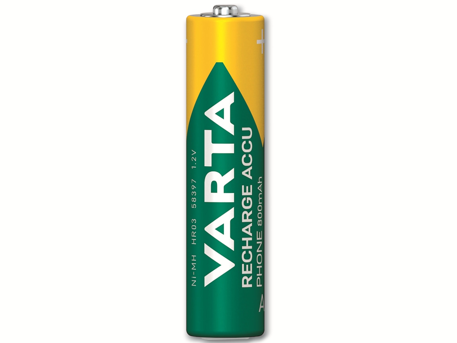 VARTA Akku NiMH, Micro, AAA, HR03, 1.2V/800mAh, Accu Phone, 2er Pack