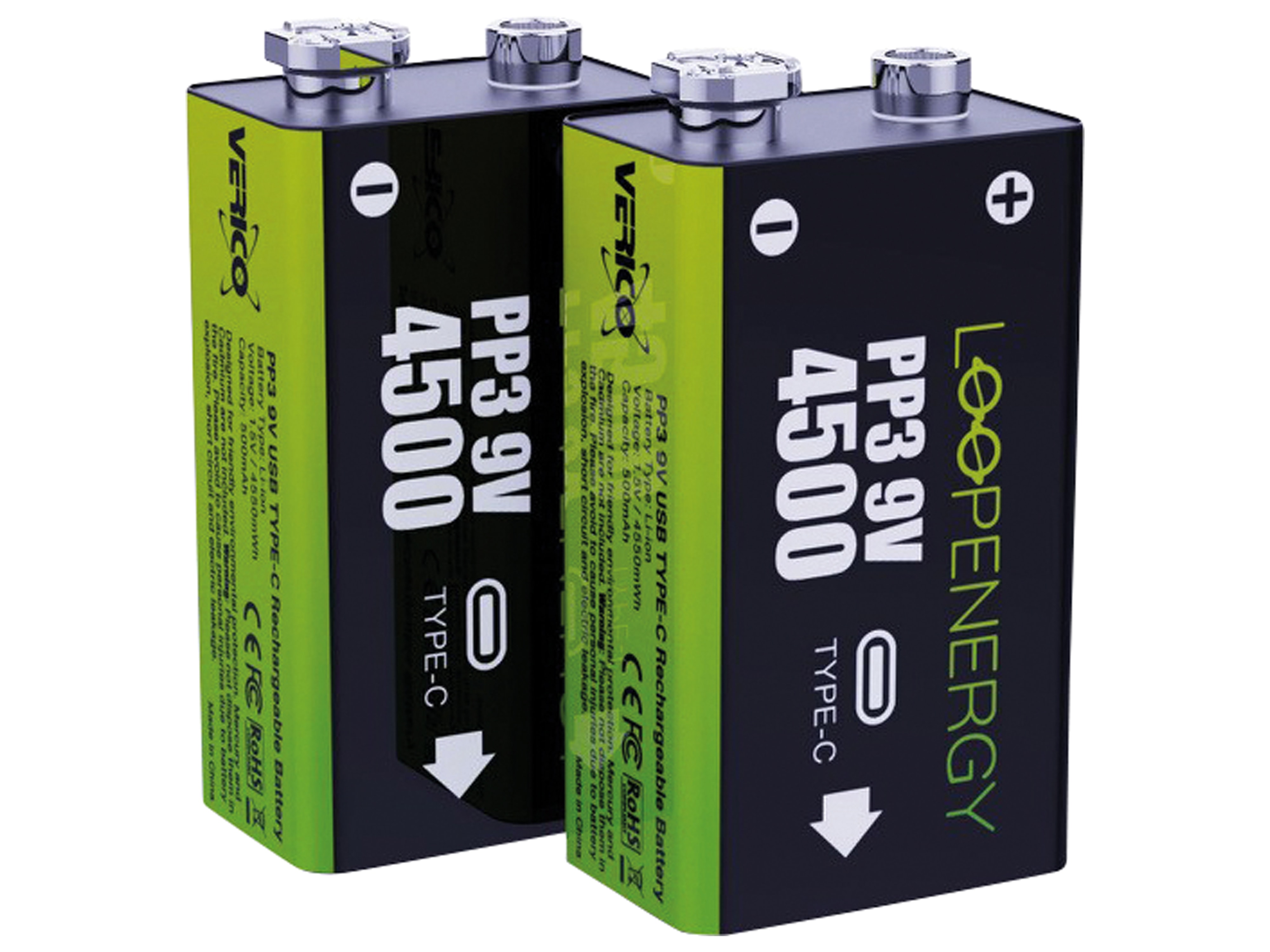 VERICO Li-Ion-Akku LoopEnergy 9 V-Blockakku, 500mAh, 2 Stück VERICO Li-Ion-Akku LoopEnergy 9 V-Blockakku, 500mAh, 2 Stück