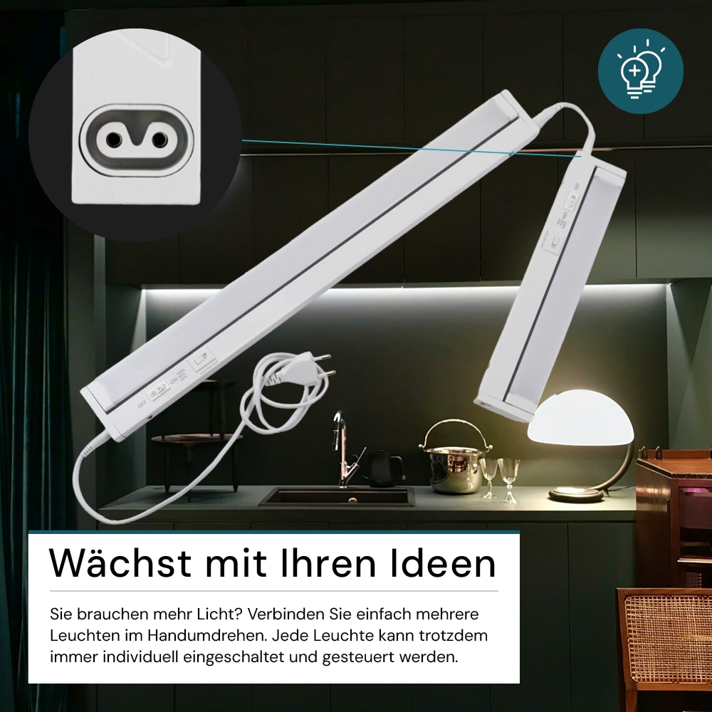 LUXULA LED-Unterbauleuchte, 4W, EEK: F, 400lm, CCT, IP20, dimmbar, weiß, 30 cm LUXULA LED-Unterbauleuchte, 4W, EEK: F, 400lm, CCT, IP20, dimmbar, weiß, 30 cm