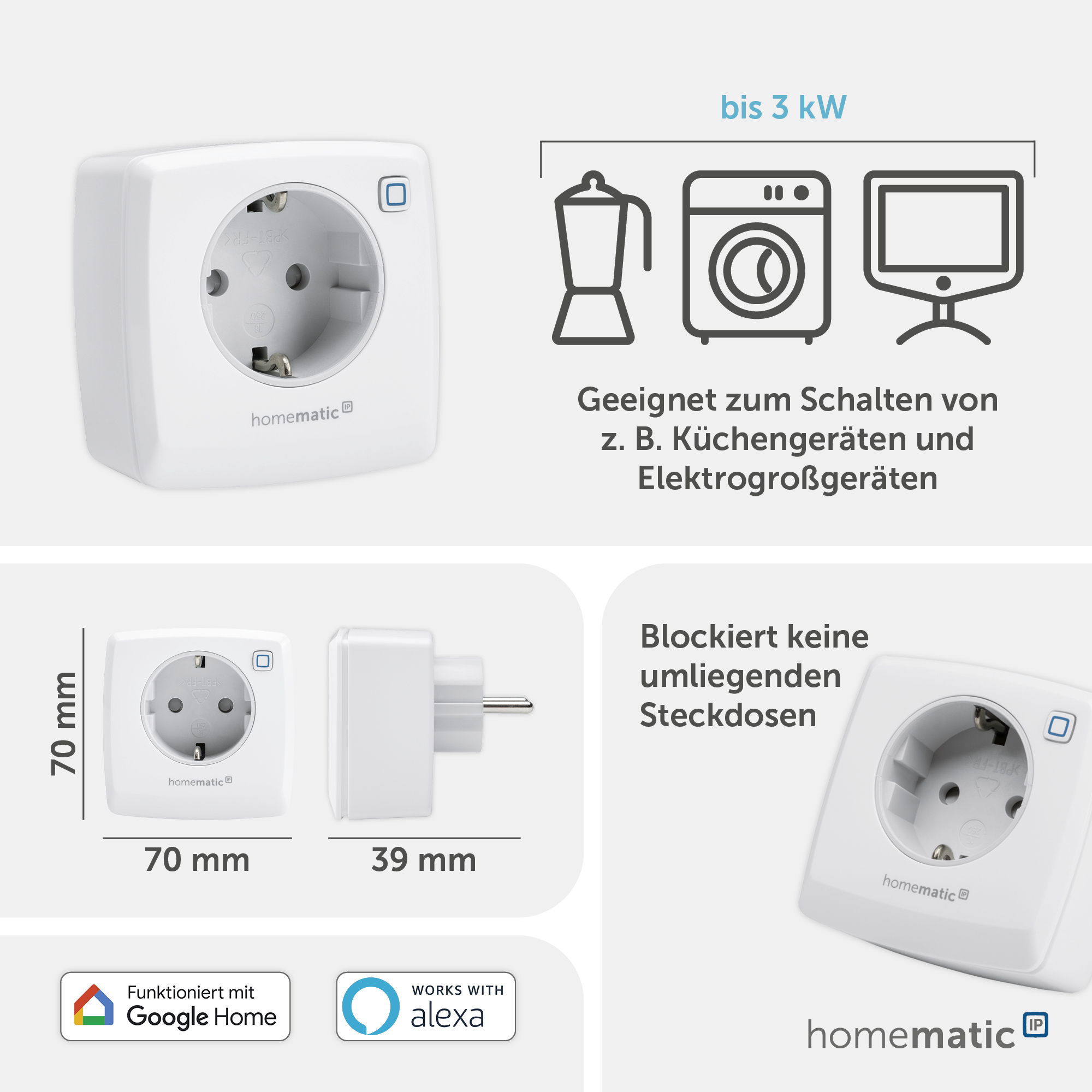 HOMEMATIC IP 157338A0, Schaltsteckdose HOMEMATIC IP 157338A0, Schaltsteckdose