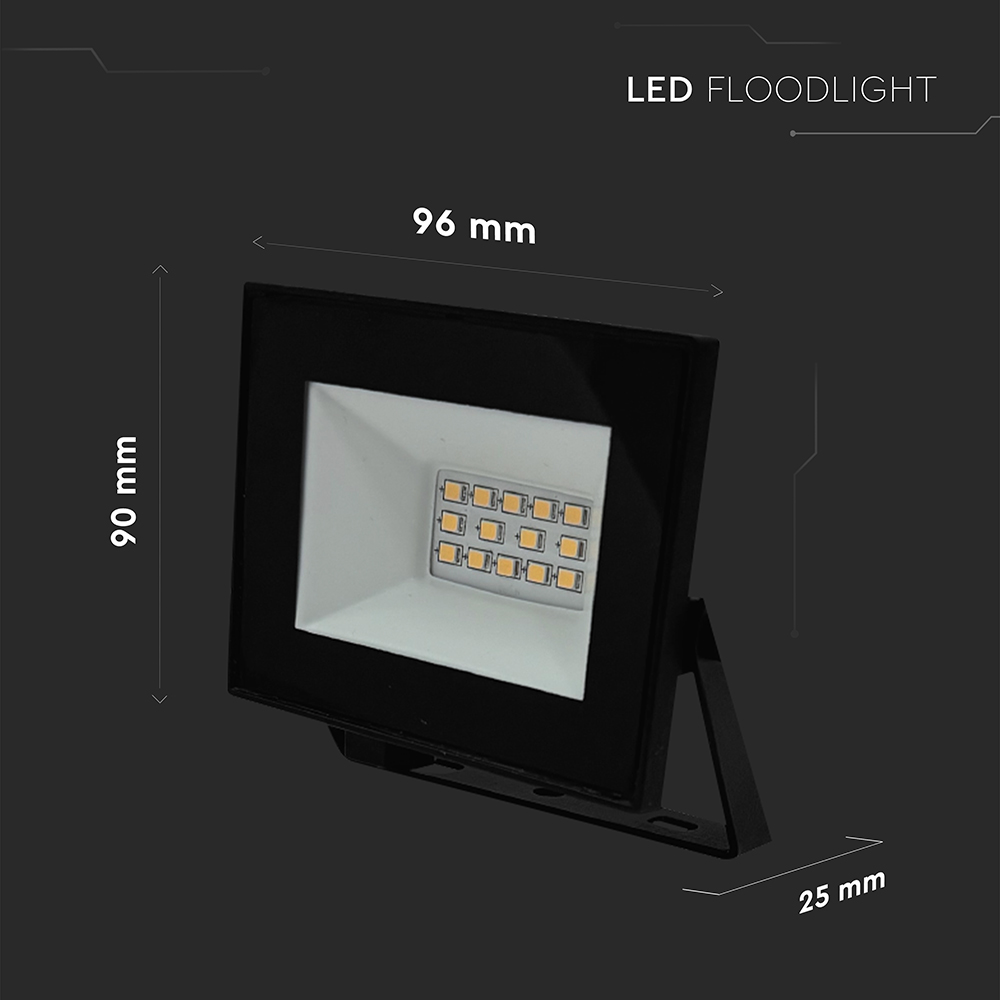 V-TAC LED-Fluter, VT-44012, 10 W, 6500K, EEK: F, 730 lm, kaltweiß, IP65, schwarz V-TAC LED-Fluter, VT-44012, 10 W, 6500K, EEK: F, 730 lm, kaltweiß, IP65, schwarz