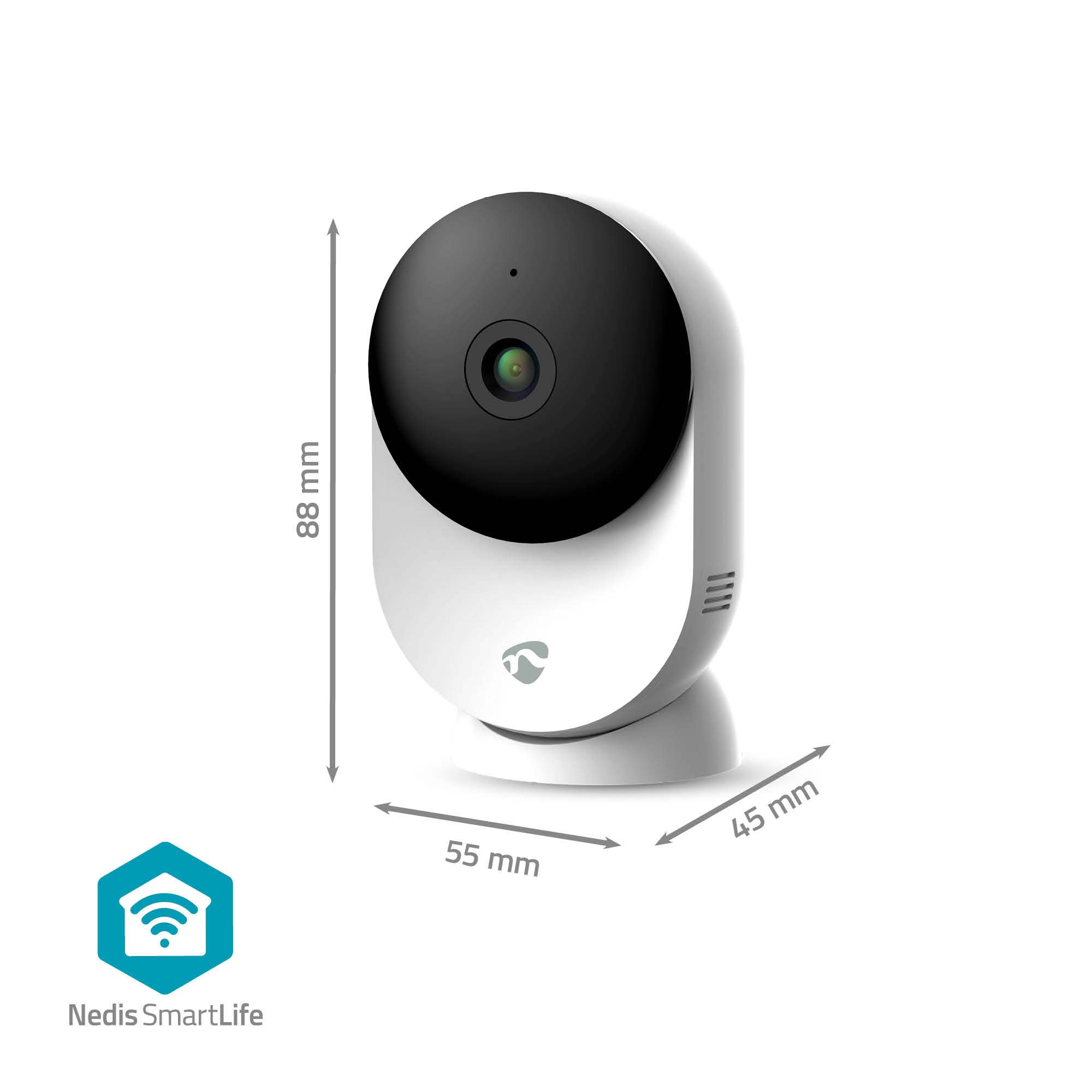 NEDIS Weisser Überwachungskamera SmartLife, WIFICI12CWT, Innen, Wi-Fi, weiß NEDIS Überwachungskamera SmartLife, WIFICI12CWT, Innen, Wi-Fi, weiß