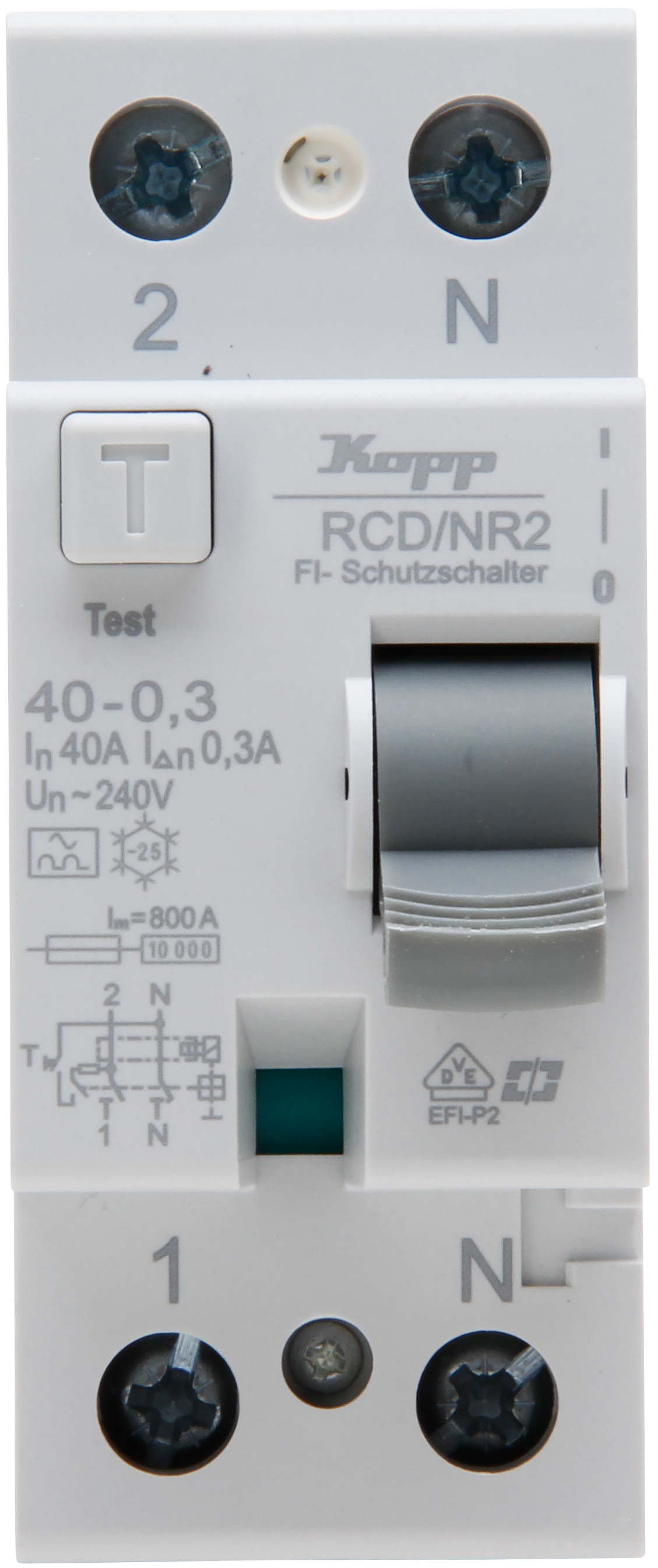 KOPP Fehlerstromschutzschalter, 40A, 2-polig, Typ A, 300 mA KOPP Fehlerstromschutzschalter, 40A, 2-polig, Typ A, 300 mA