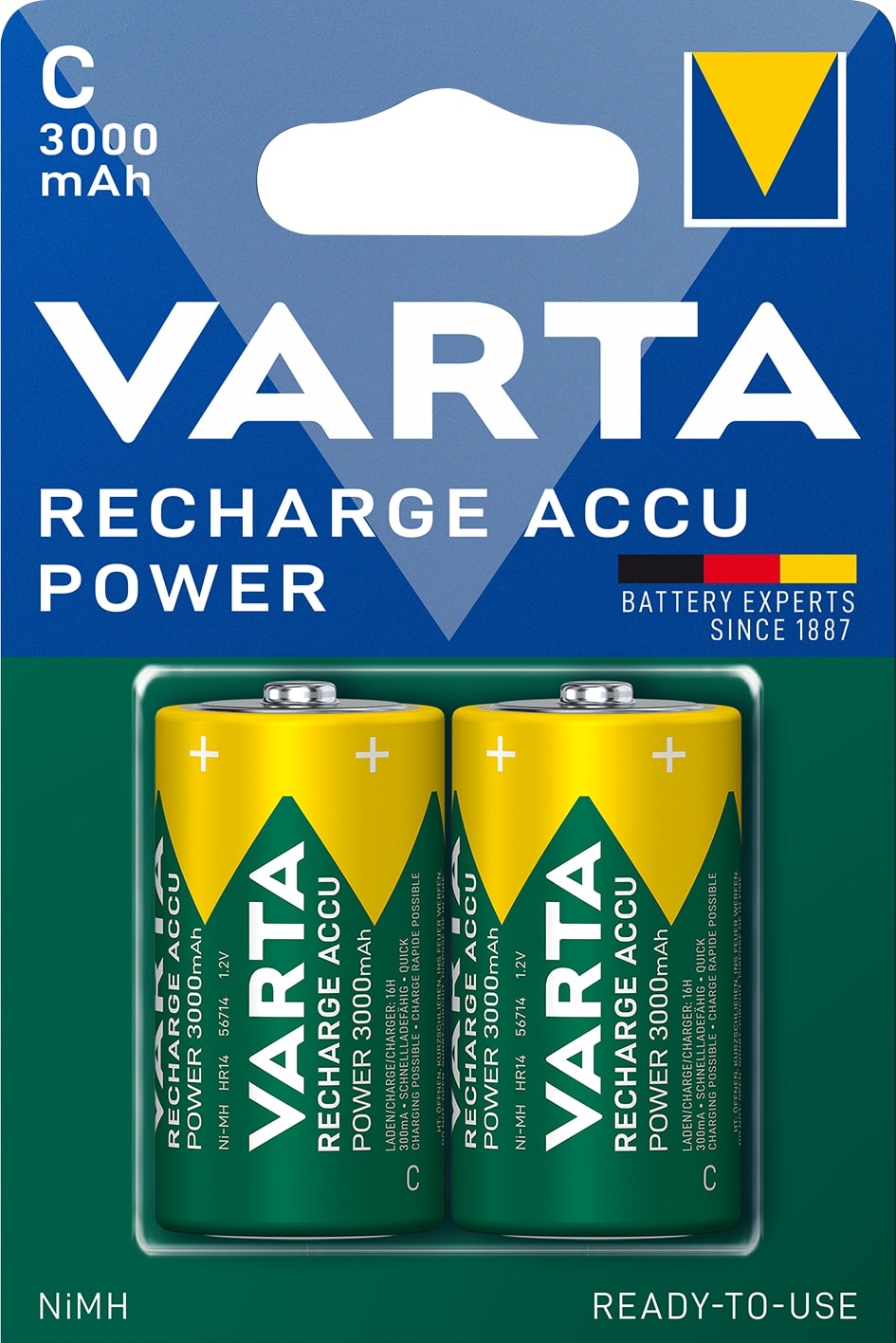 VARTA NiMH-Baby-Akku 56714 Ready-To-Use, 3000 mAh, 2 Stück VARTA NiMH-Baby-Akku 56714 Ready-To-Use, 3000 mAh, 2 Stück