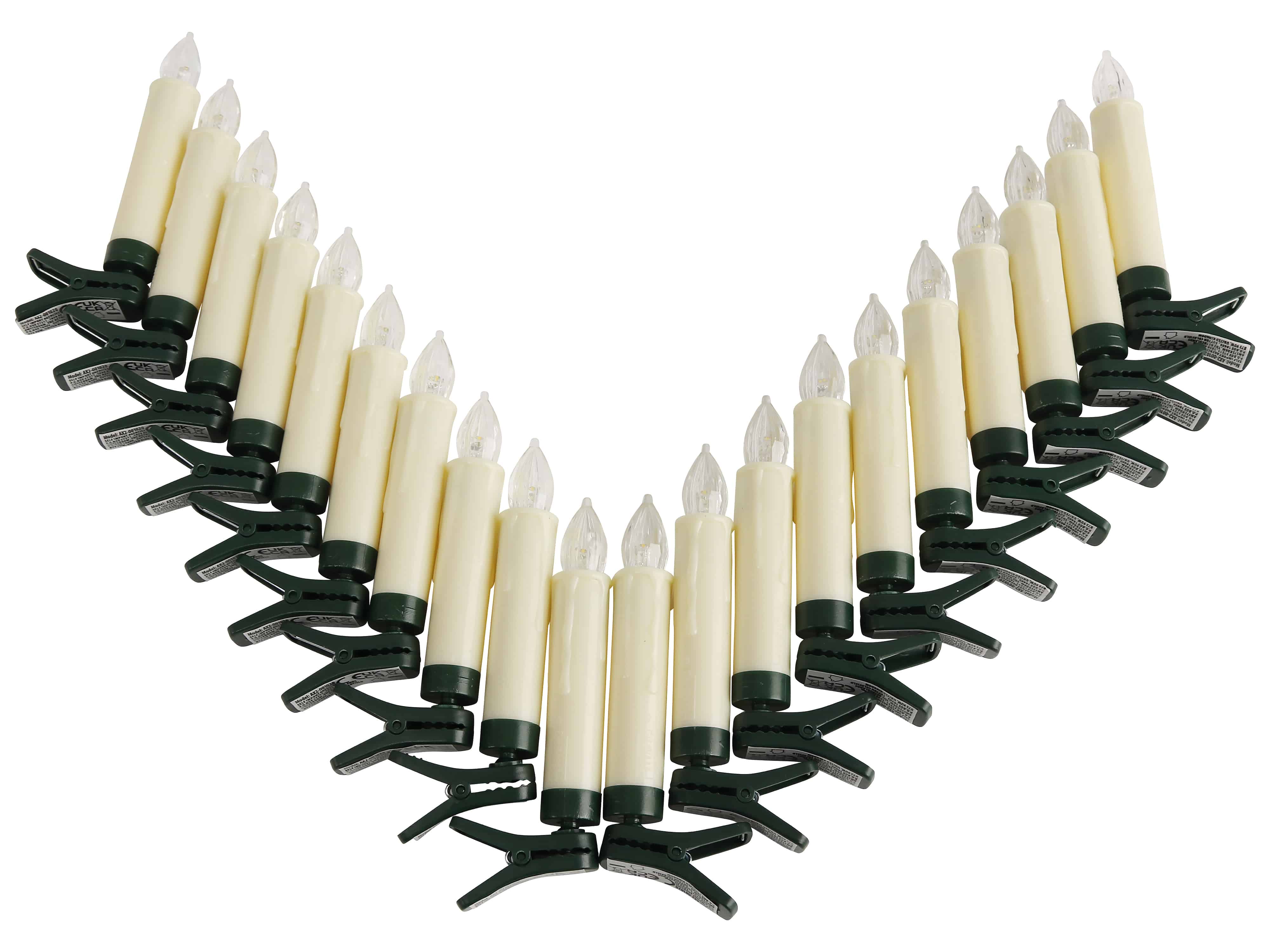 LED-Baumkerzen, 20er Set, kabellos mit FB, Timer LED-Baumkerzen, 20er Set mit FB, Timer