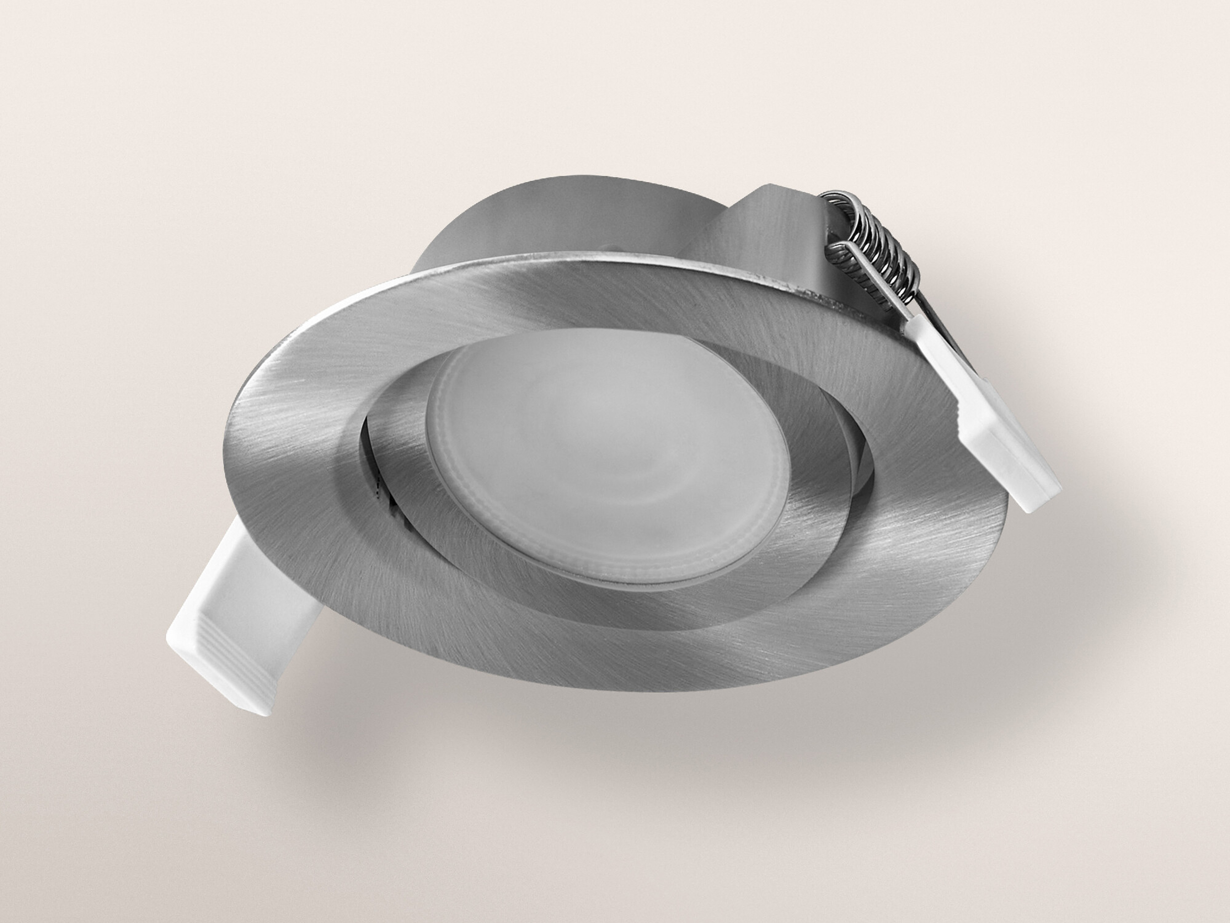 OSRAM LED-Einbauleuchte, 4,9W, 2700K, 200lm, warmweiß IP20, dimmbar, Satin-Nickel, 3er Set