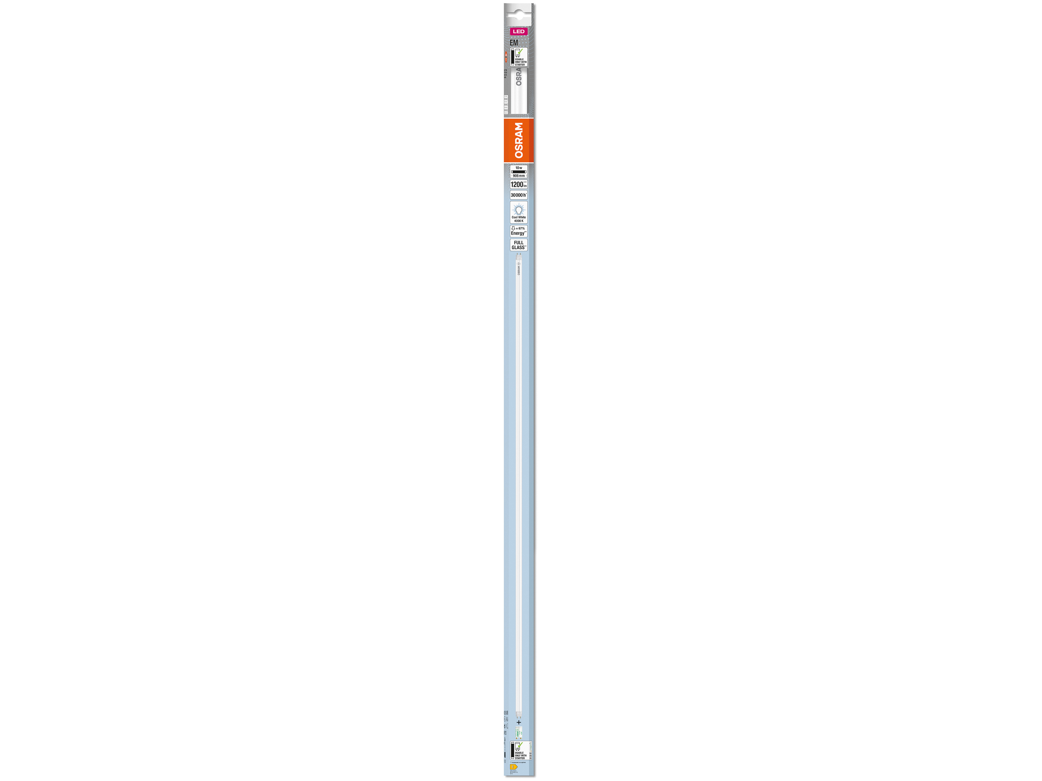OSRAM LED-Röhre, T8, 900mm, G13, EEK: E, 10W, 1200lm, 4000K OSRAM LED-Röhre, T8, 900mm, G13, EEK: E, 10W, 1200lm, 4000K