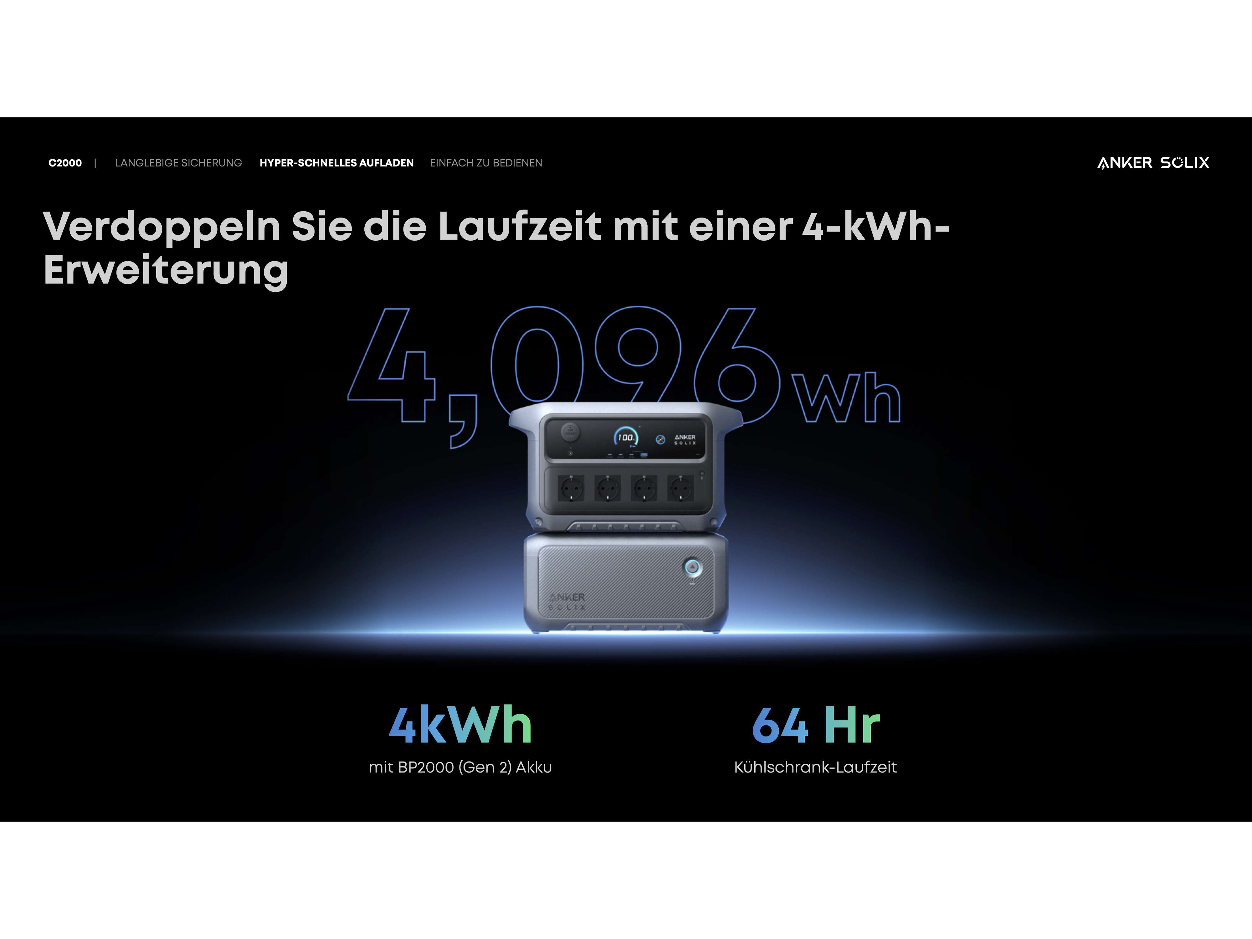 ANKER SOLIX Powerstation C 2000 Gen2, 2048 Wh Powerstation ANKER SOLIX C 2000 Gen2, 2048 Wh