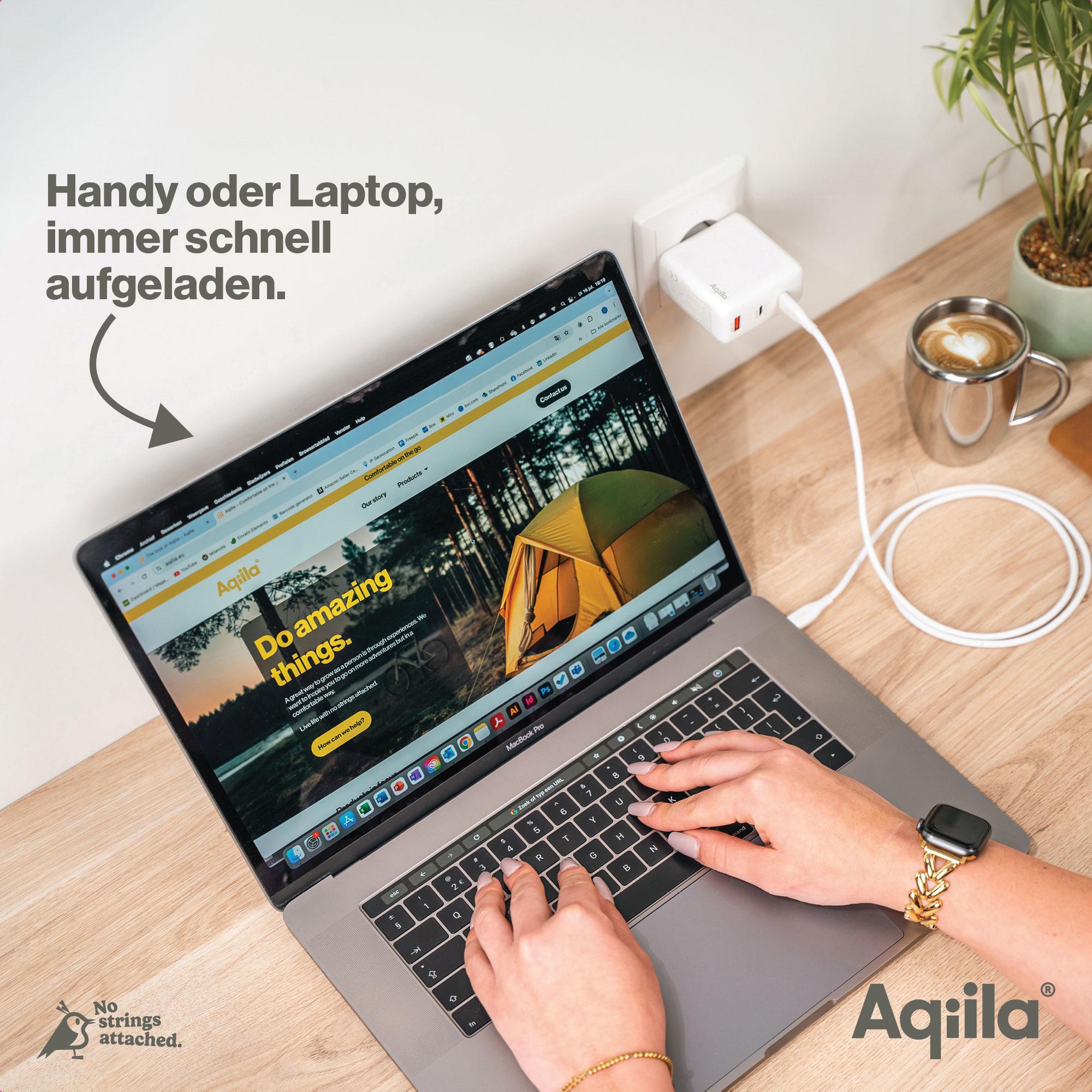 AQIILA USB-Lader Chargebird W4, 120 W, 3-fach, 2x USB-C, 1x USB-A AQIILA USB-Lader Chargebird W4, 120 W, 3-fach, 2x USB-C, 1x USB-A