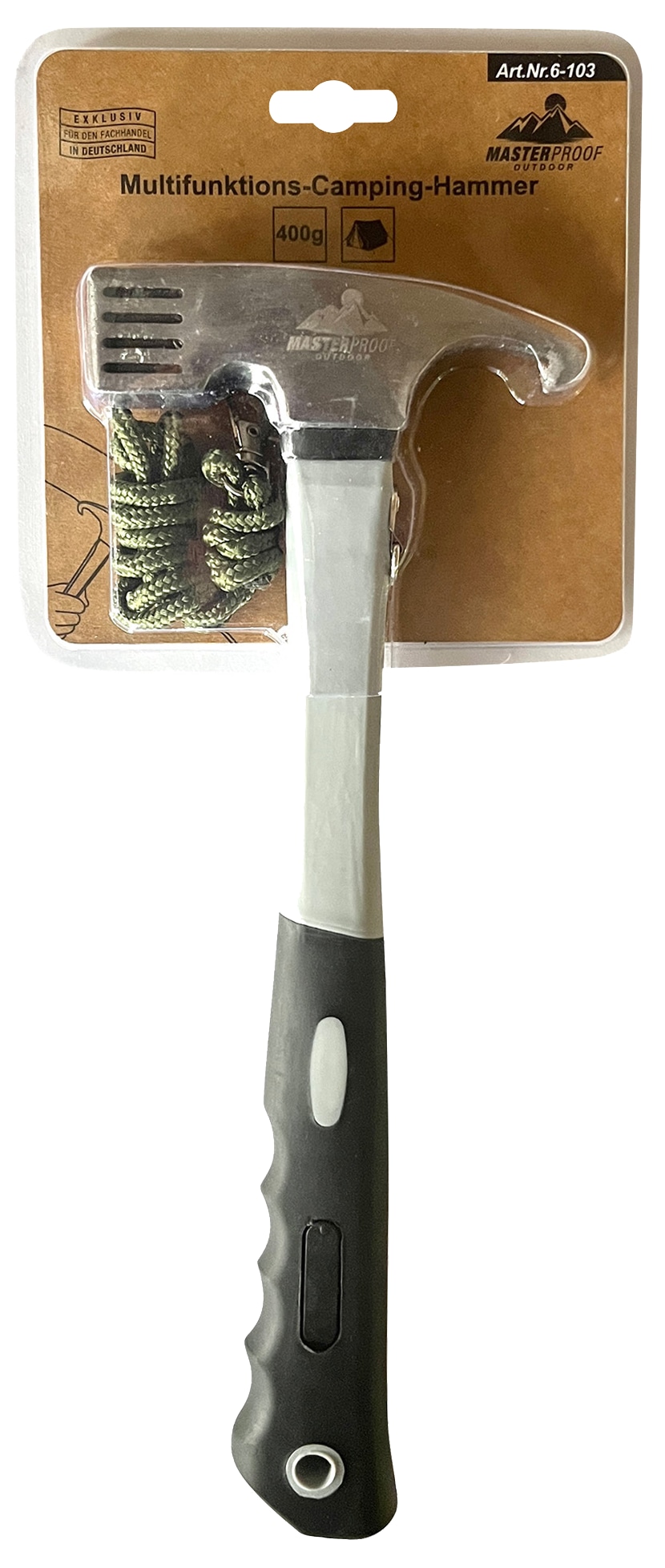 MASTERPROOF Multifunktions-Camping-Hammer, 400 g MASTERPROOF Multifunktions-Camping-Hammer, 400 g
