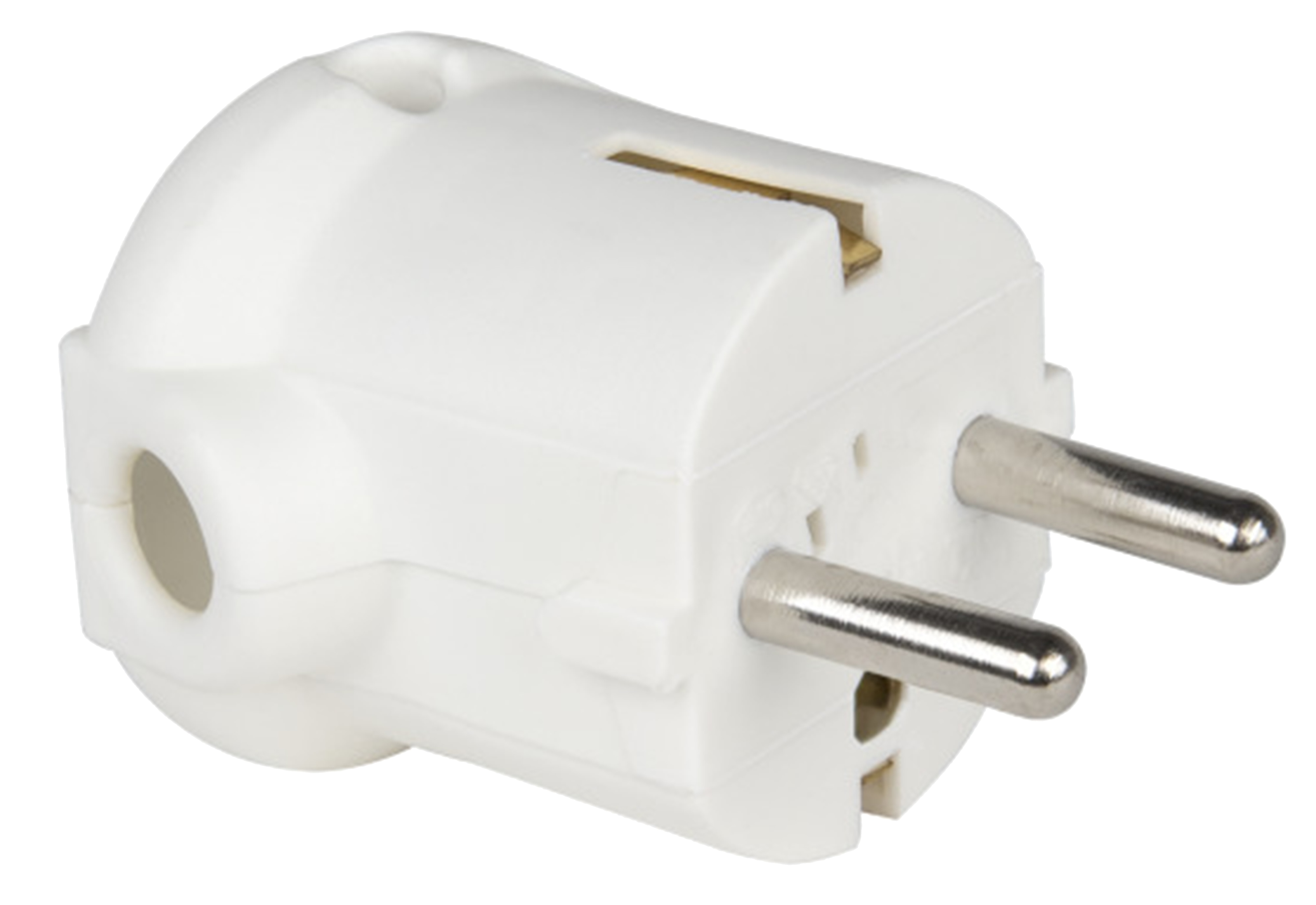 PCE Schutzkontaktstecker PP 2SL, seitlich, weiß PCE Schutzkontaktstecker PP 2SL, seitlich, weiß