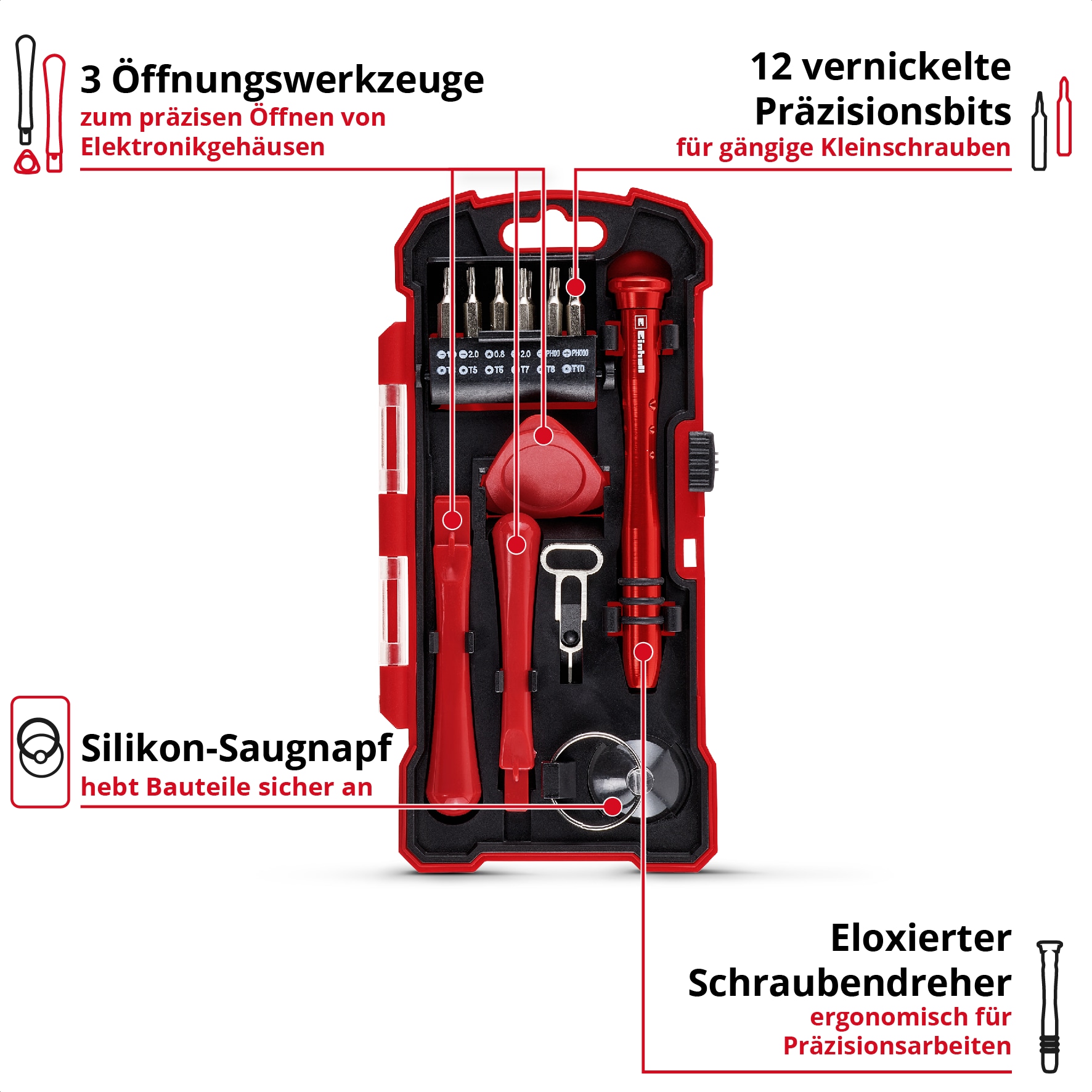 EINHELL Smartphone Reparatur-Set, 115001, 18-teilig EINHELL Smartphone Reparatur-Set, 115001, 18-teilig