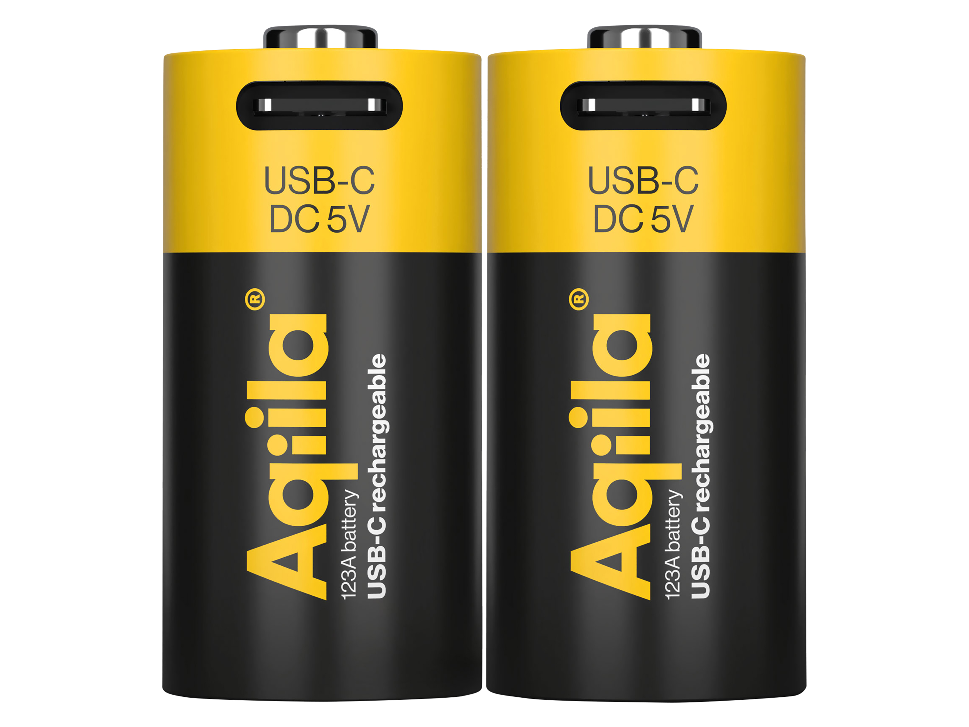 AQIILA Li-lon-Akku, CR123A, USB-C, 3 V, 2er Pack Li-lon-Akku AQILLA, CR123A, USB-C, 3 V, 2er Pack