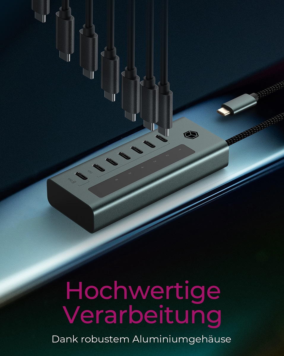 ICY BOX USB 3.2 HUB IB-HUB1457-C31 7Port ICY BOX USB 3.2 HUB IB-HUB1457-C31 7Port