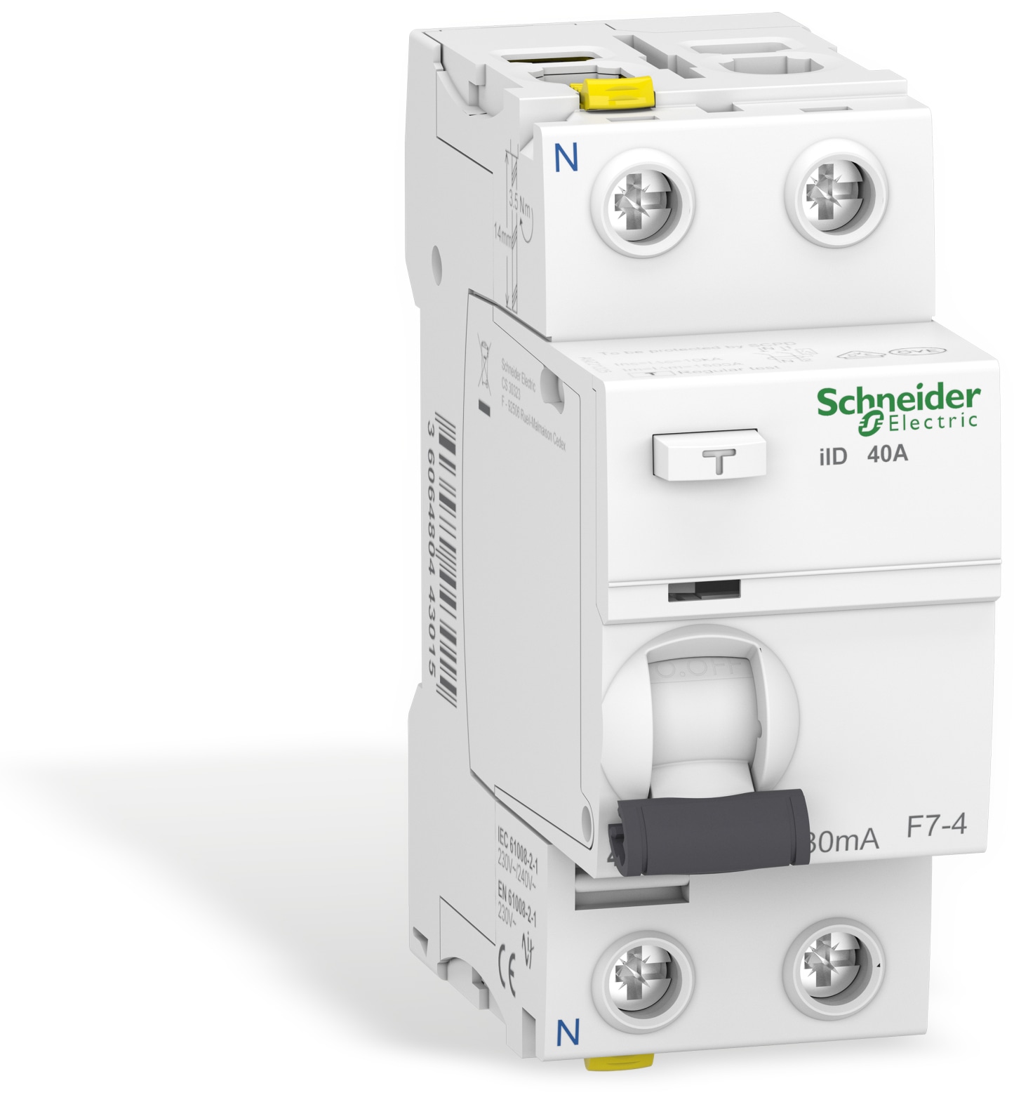 SCHNEIDER ELECTRIC Fehlerstrom-Schutzschalter A9Z21240, 40A SCHNEIDER ELECTRIC Fehlerstrom-Schutzschalter A9Z21240, 40A