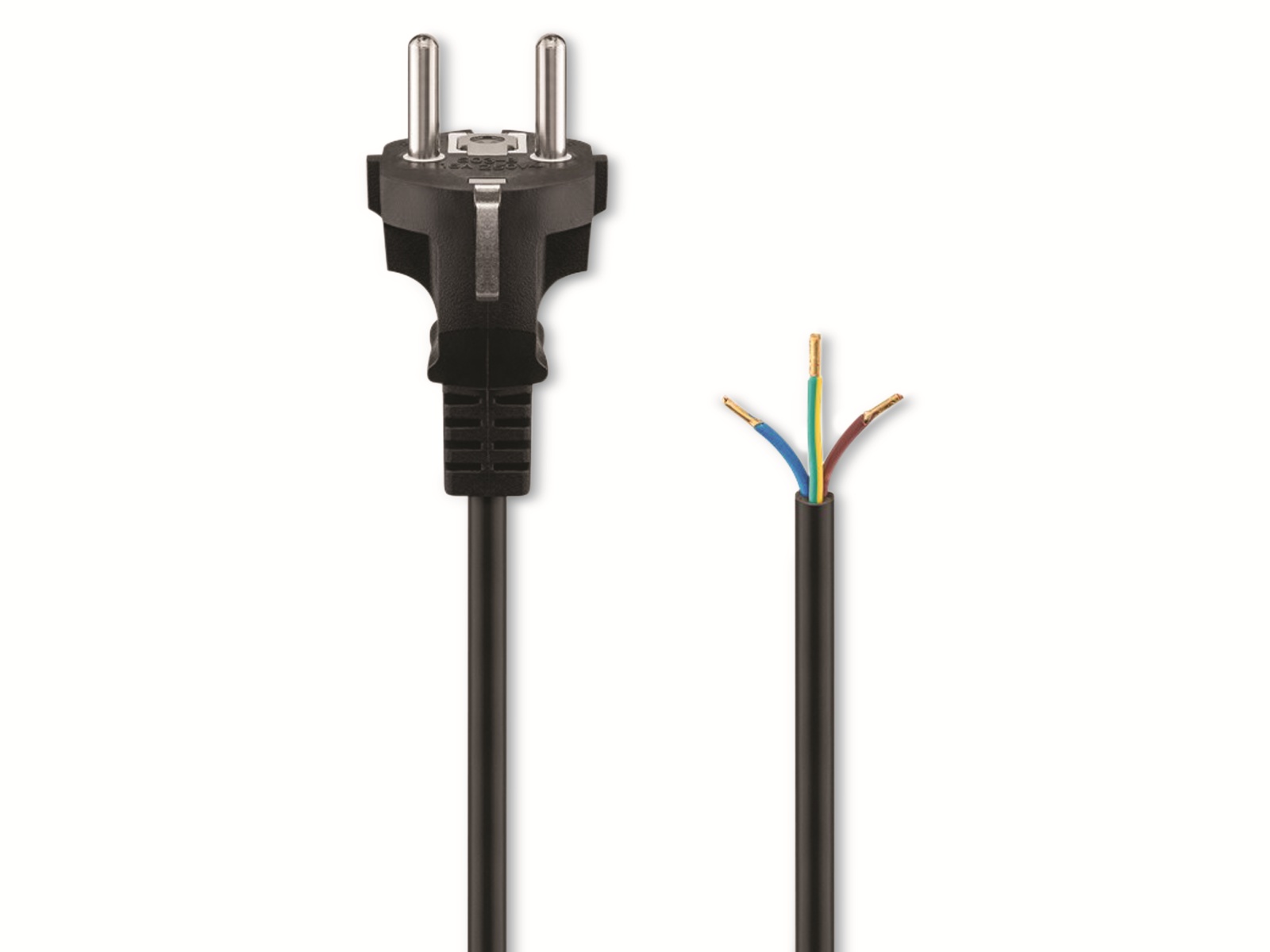 GOOBAY Schutzkontaktkabel NK 116 S-200, 2 m, schwarz GOOBAY Schutzkontaktkabel NK 116 S-200, 2 m, schwarz