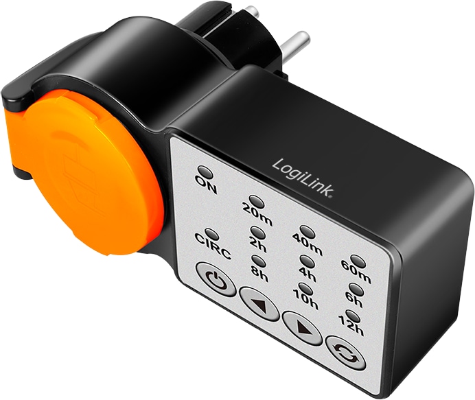 Outdoor Zeitschaltuhr LOGILINK, CEE 7/3, Timer, IP44, 3600 W, schwarz/orange
