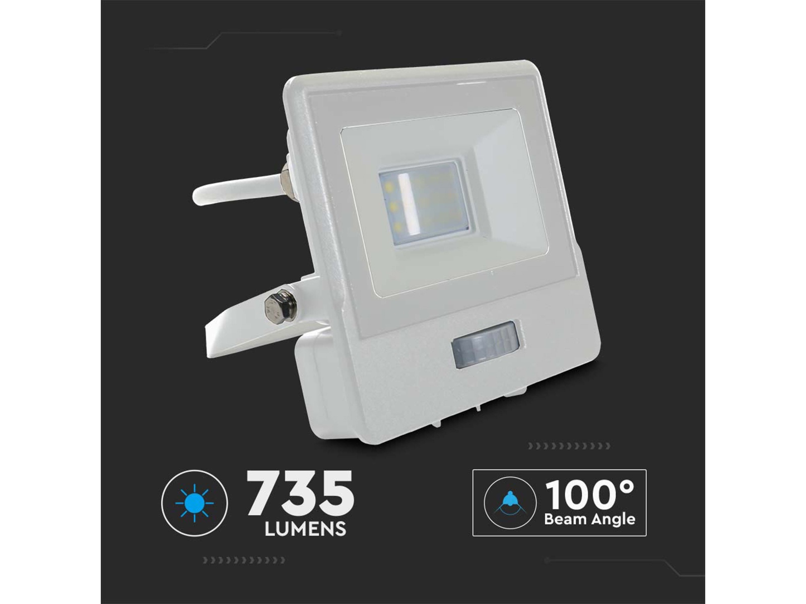 V-TAC LED-Fluter, Bewegungsmelder VT-118S-1 (20294) EEK: F, 10W, 735 lm, 6500K, weiß V-TAC LED-Fluter, Bewegungsmelder VT-118S-1 (20294) EEK: F, 10W, 735 lm, 6500K, weiß