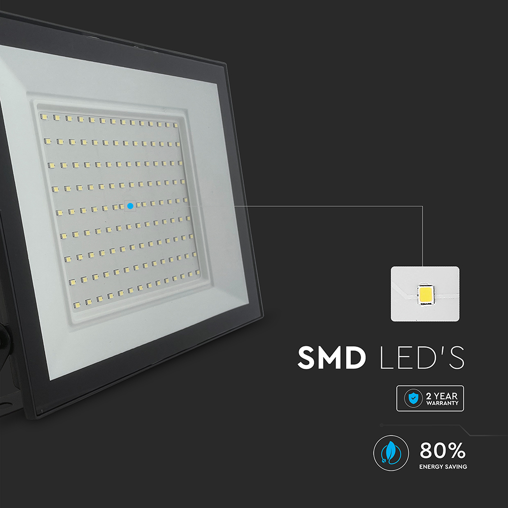 V-TAC LED-Fluter, VT-44109, 100 W, 3000K, EEK: F, 8150 lm, warmweiß, IP65, schwarz