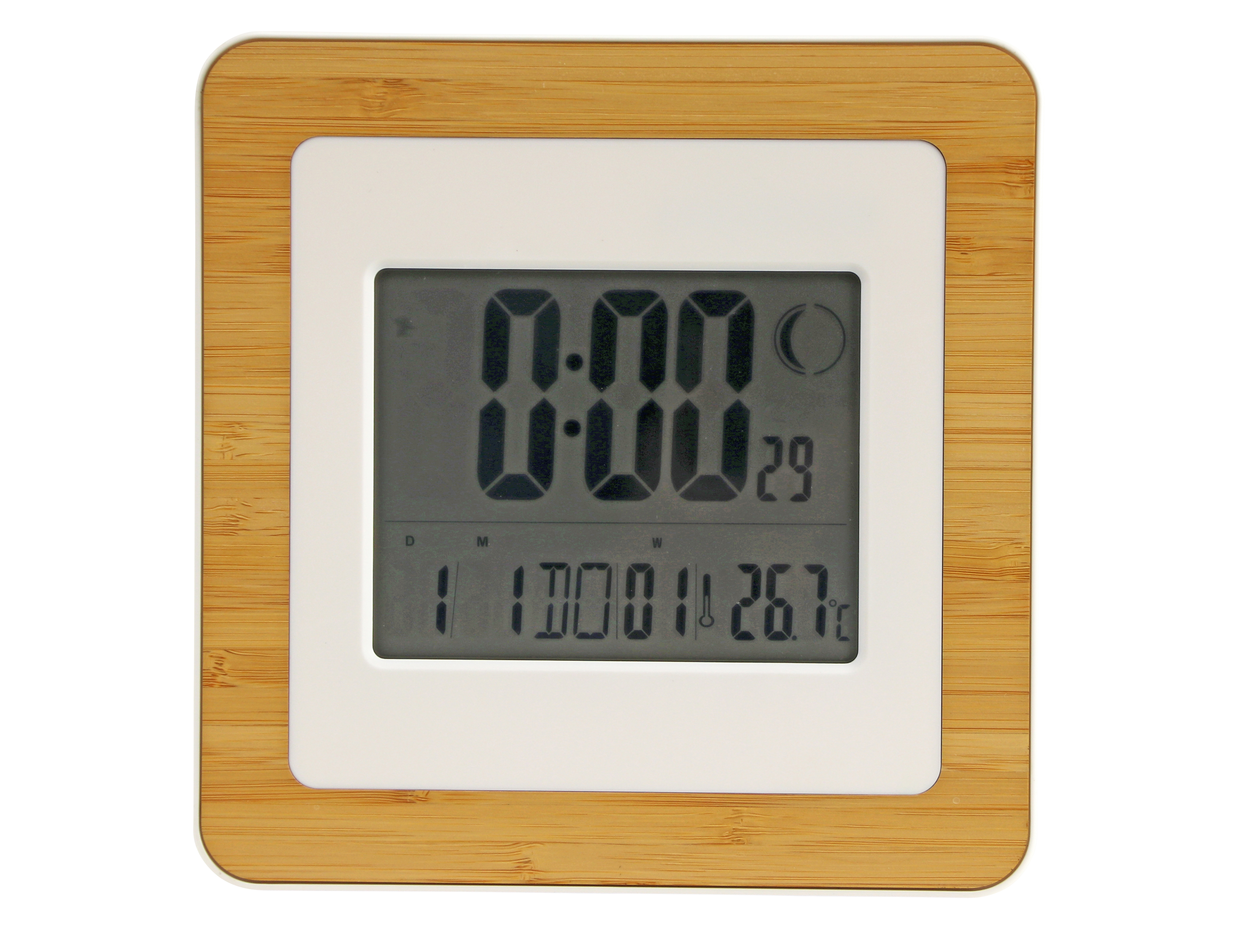 Digitale Funkuhr, Datumsanzeige, Wecker, Temperaturanzeige, groß, Holzoptik Digitale Funkuhr, Datumsanzeige, Wecker, Temperaturanzeige, groß, Holzoptik